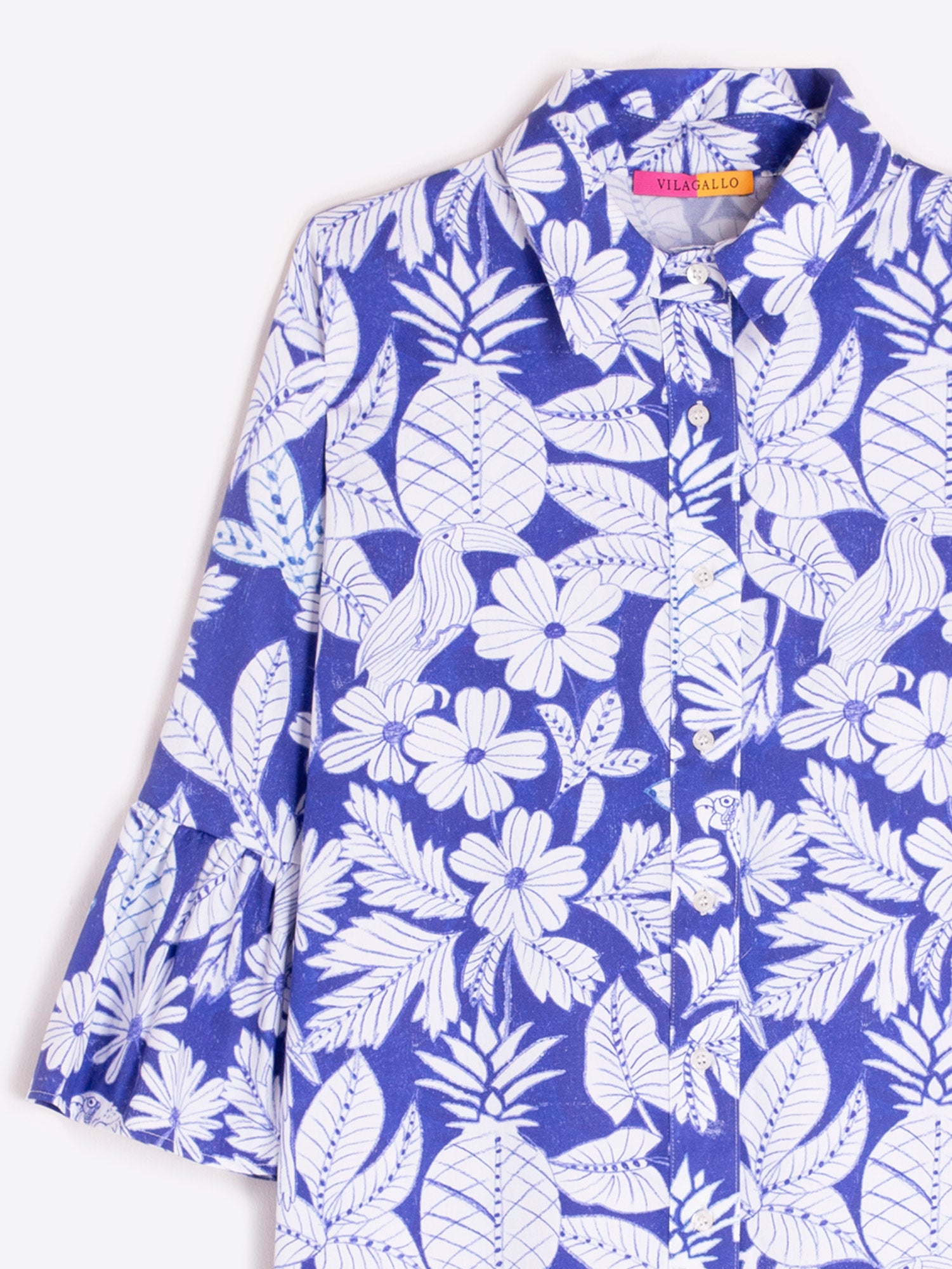 VESTIDO CORTO ESTAMPADO FLORAL AZUL