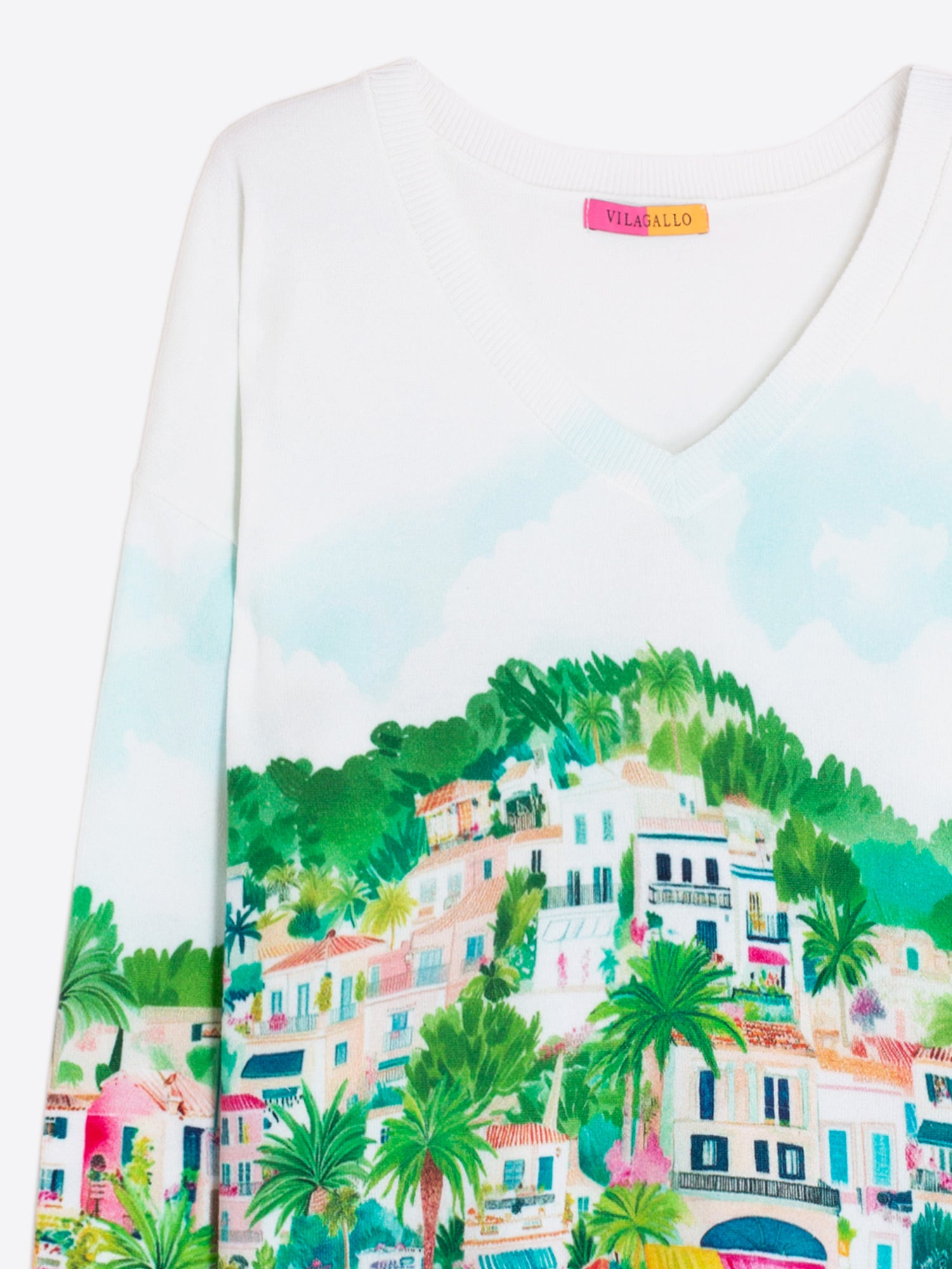 JERSEY BLANCO ESTAMPADO COSTA MEDITERRÁNEA