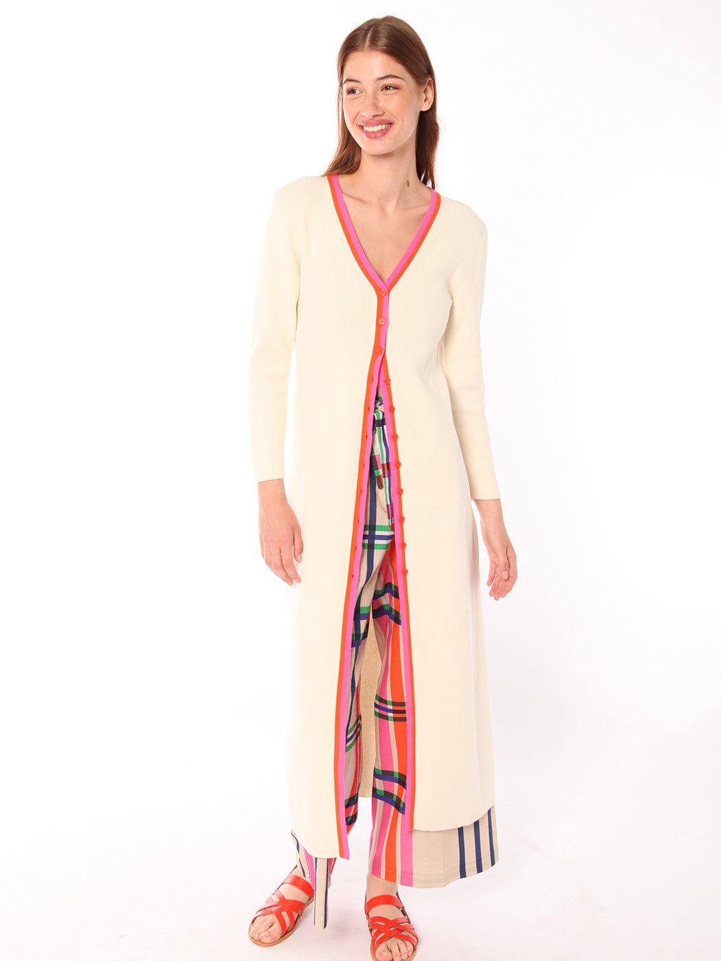 KNITWEAR SERENA ECRU PINK&ORANGE