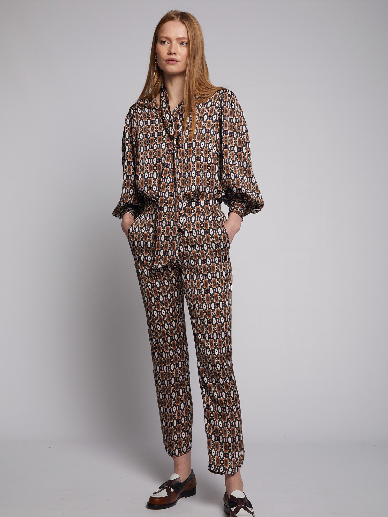 PANTALON ORNELLA CREP GEOMETRIC PRINT