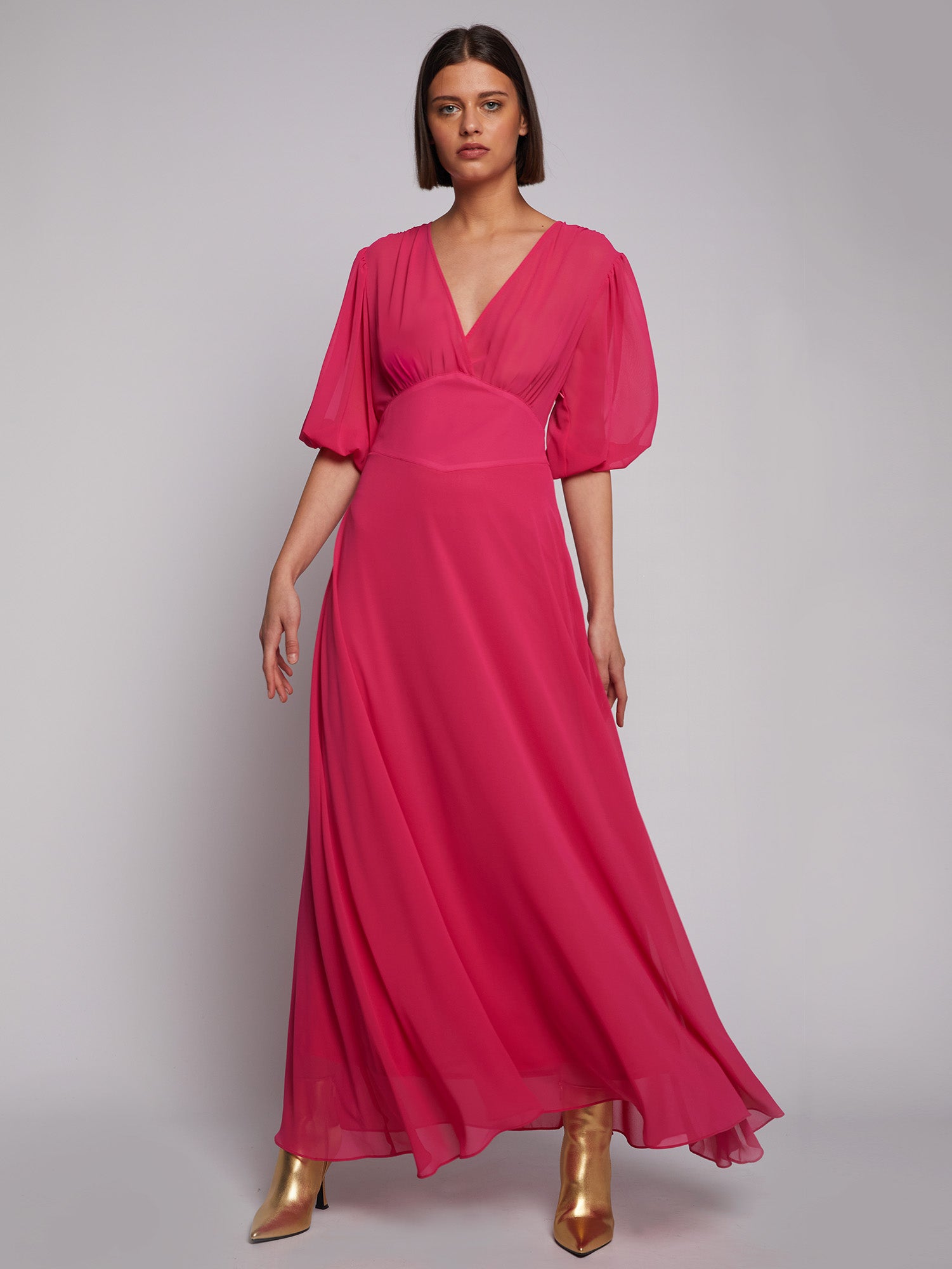 VESTIDO NATASHA MAXI PINK GEORGETTE