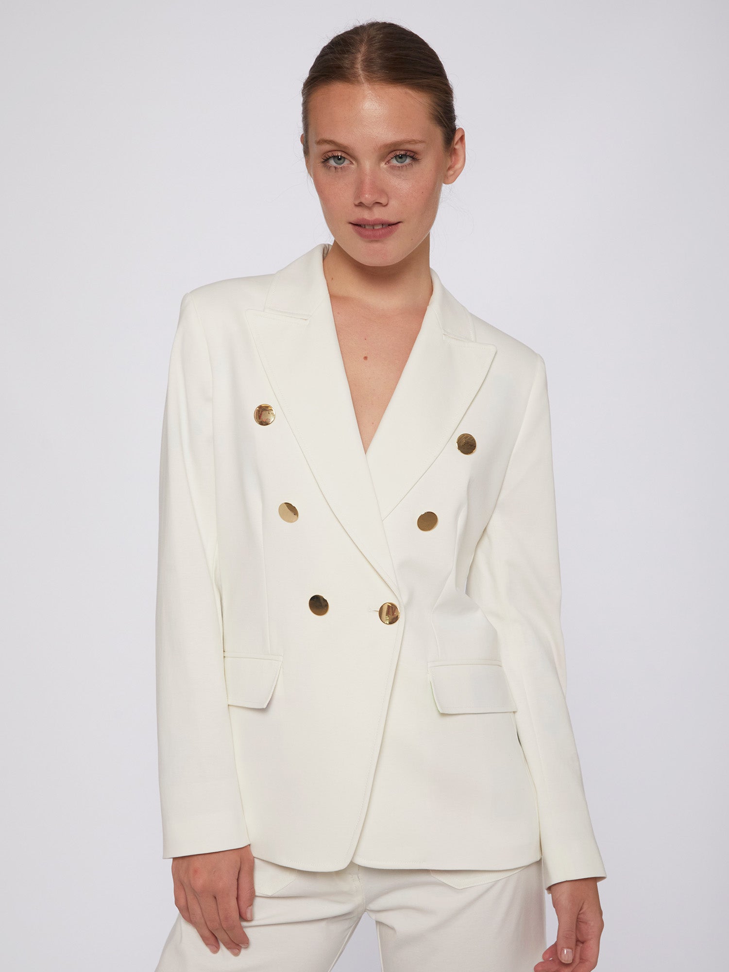 CHAQUETA INGRID WHITE KNIT PERFECT FIT