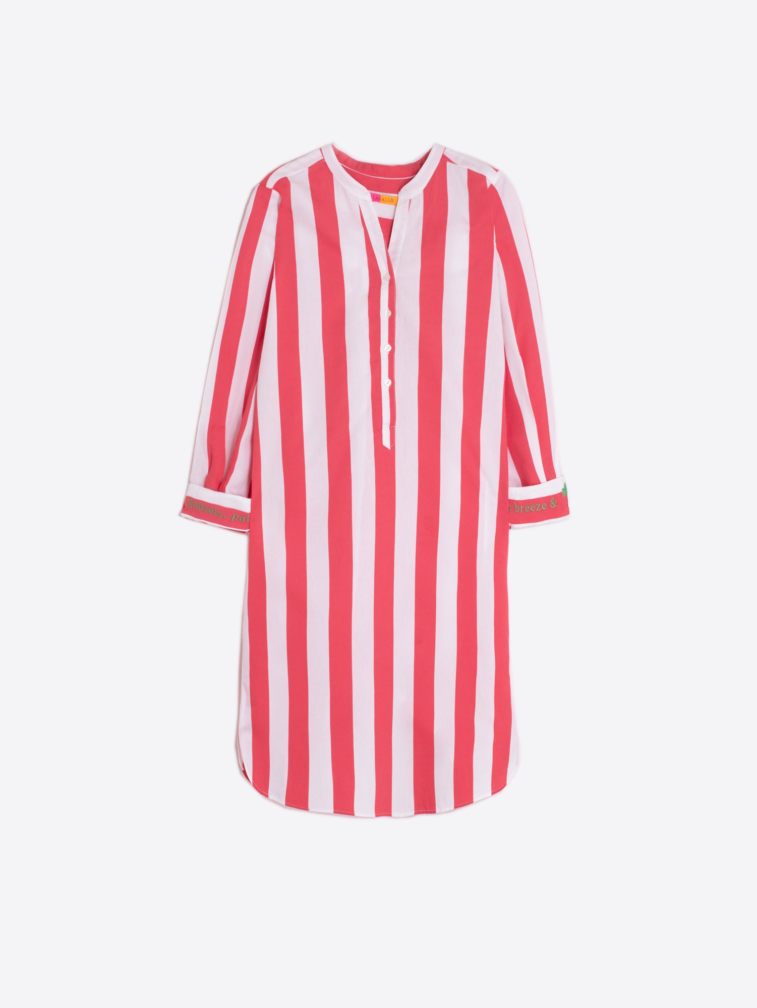 VESTIDO DANI EMB CORAL STRIPE