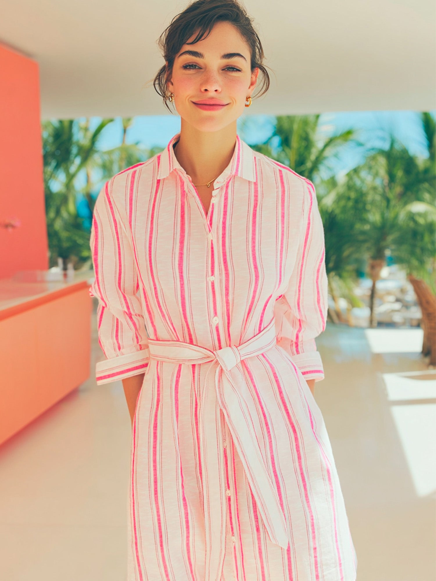 VESTIDO DOVER PINK NEON STRIPES