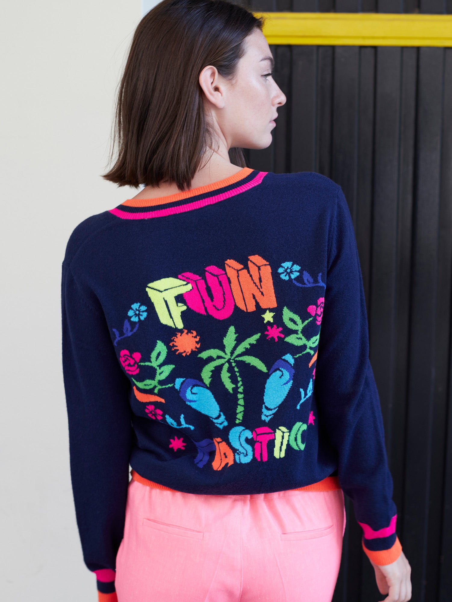 KNITWEAR INTARSIA PULLOVER NAVY INTARSIA