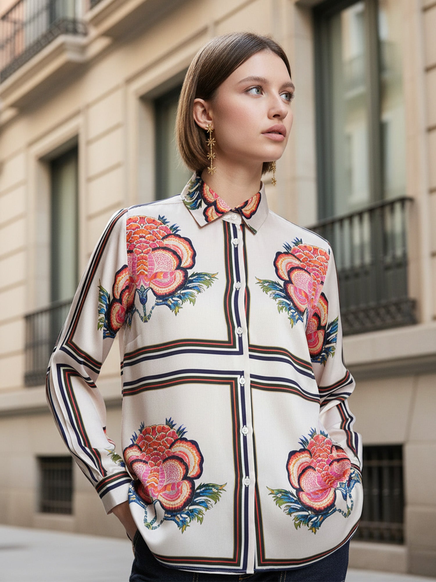 CAMISA NADINE FLOR PAÑUELO