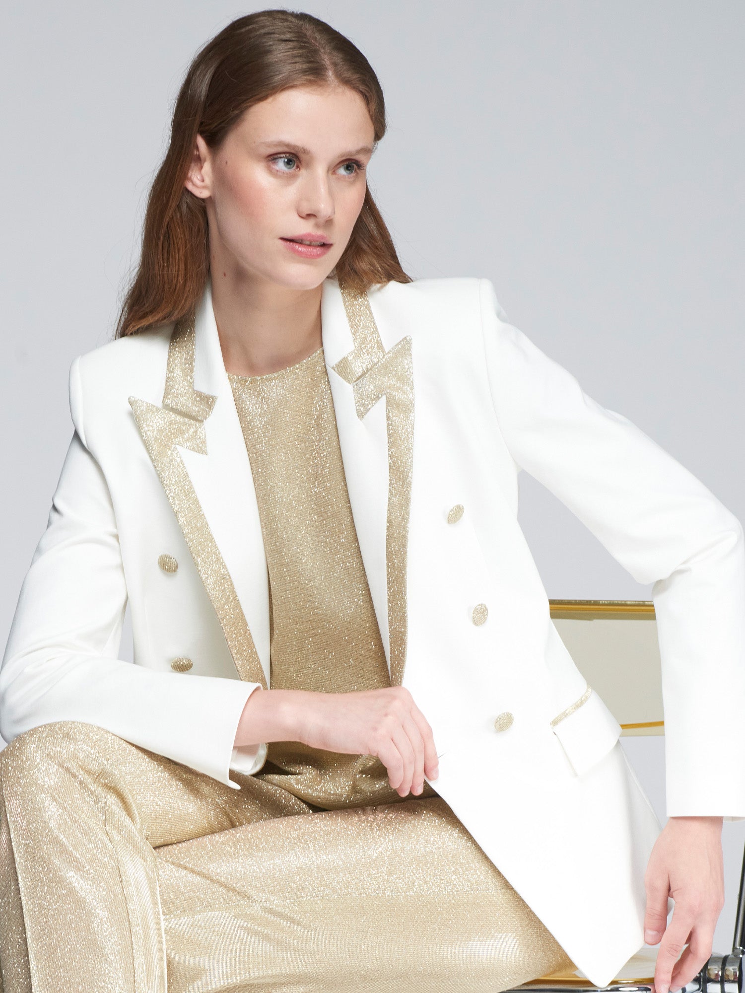 CHAQUETA TANA PUNTO ROMA BLANCO
