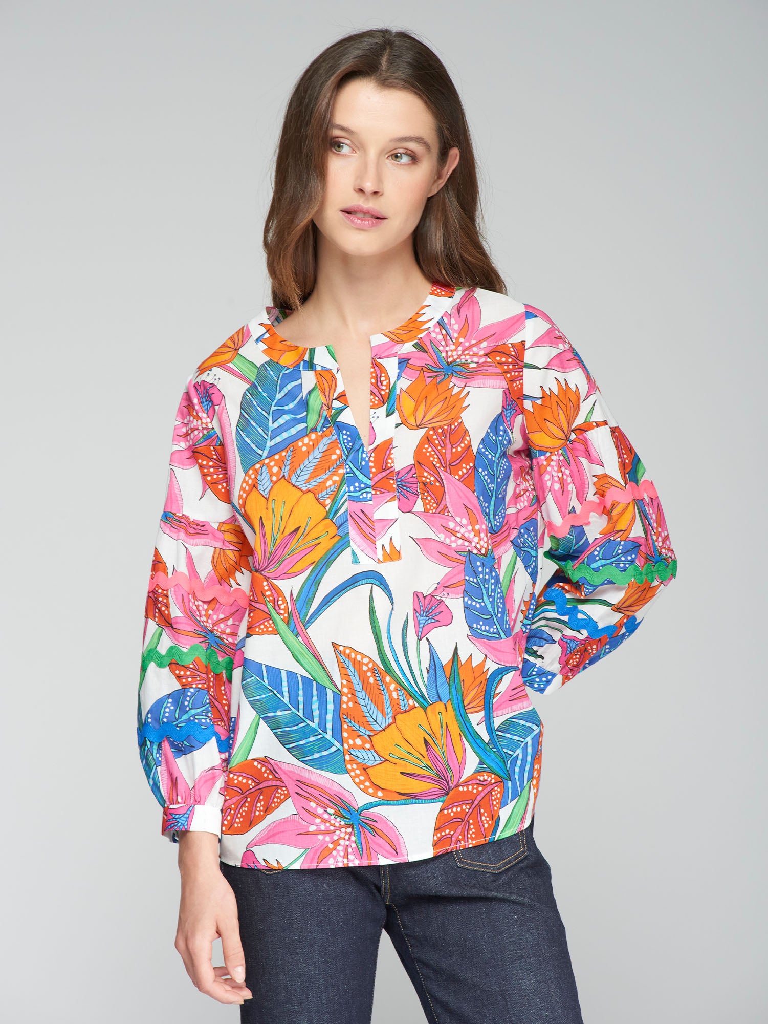 CAMISA SURI FLOR TROPICAL PRINT