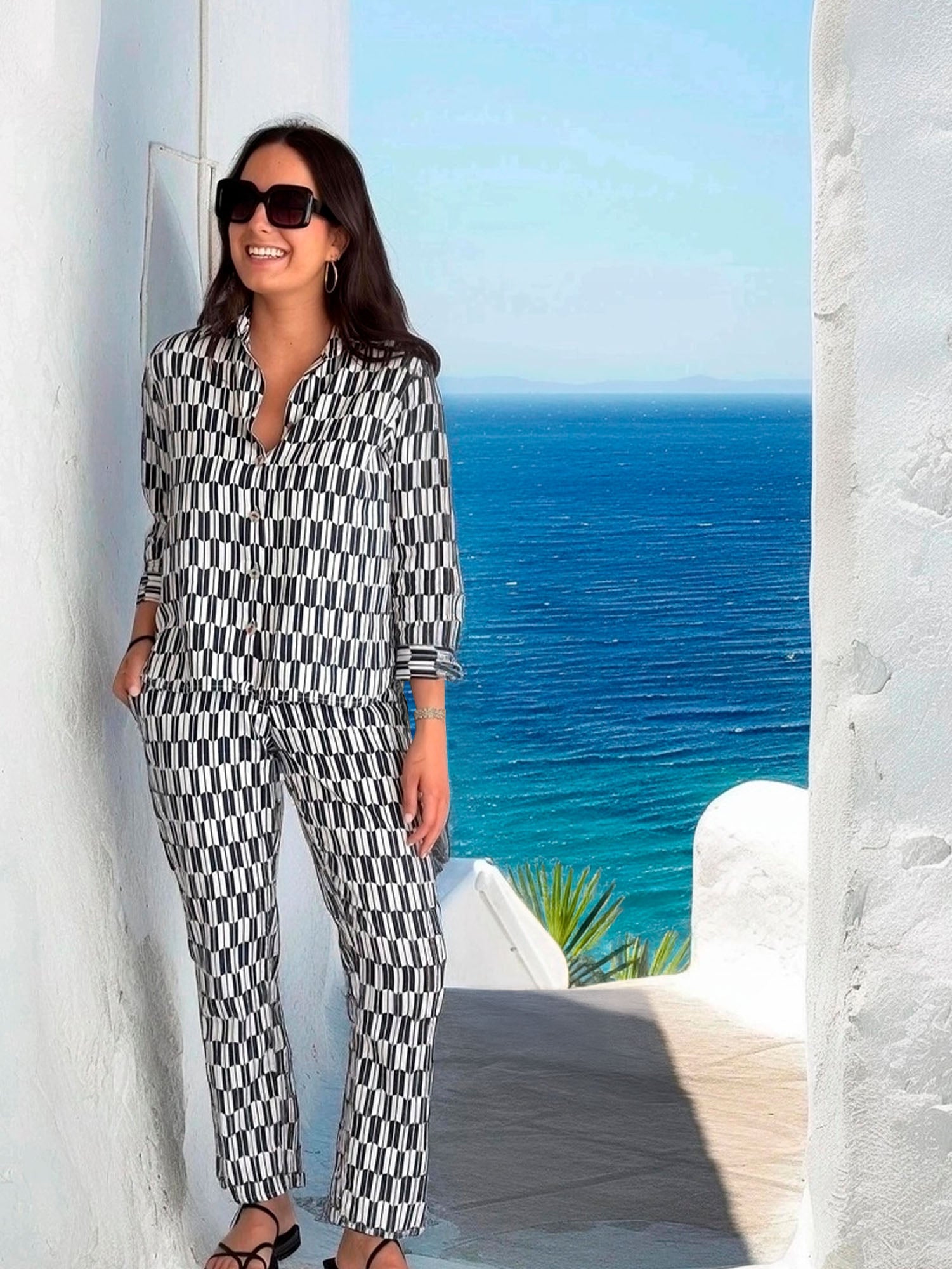 PANTALON ORNELLA ESPIGA MARINO