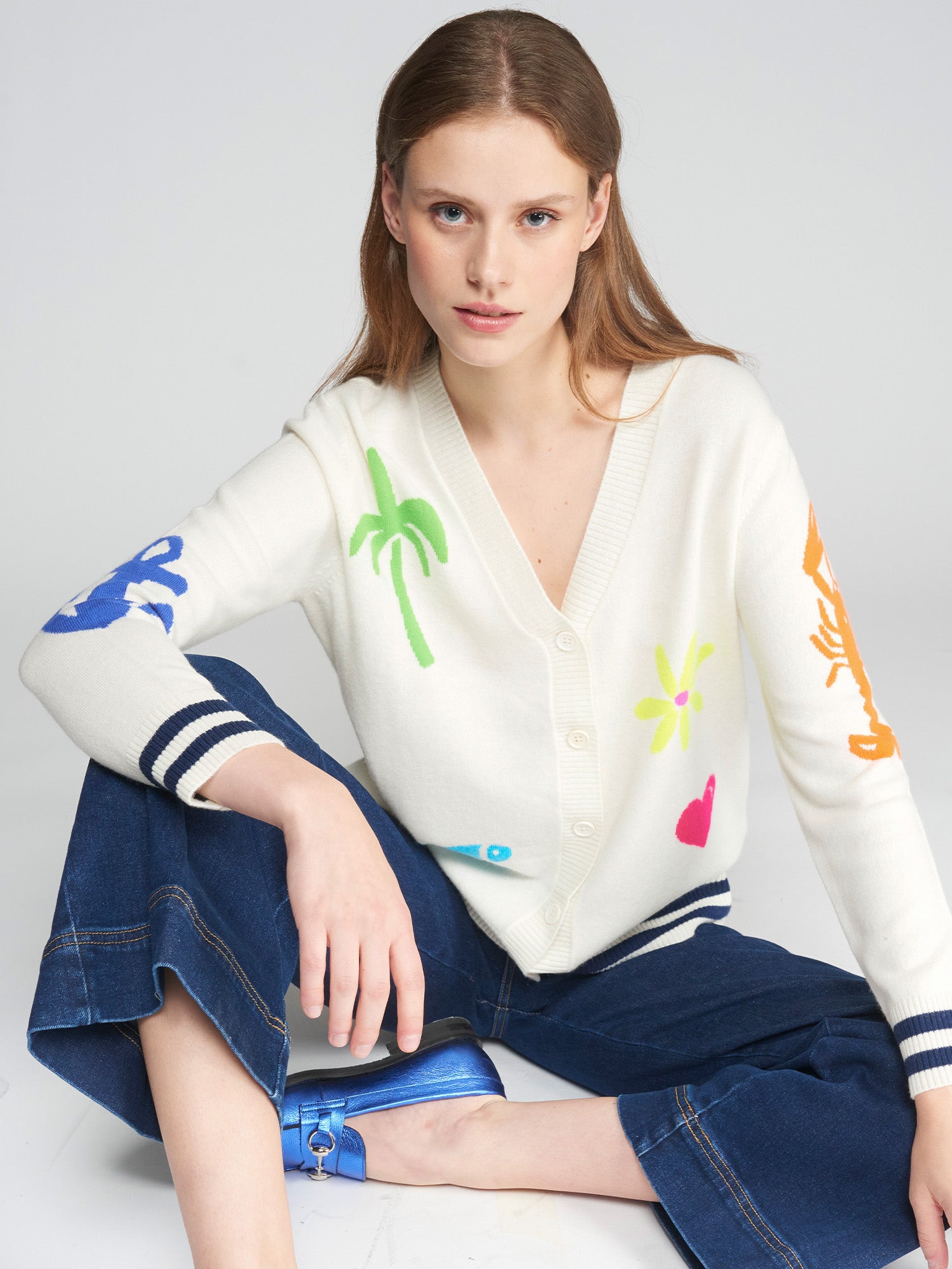 PUNTO CARDIGAN INTARSIA PLAYA CRUDO PLAYA