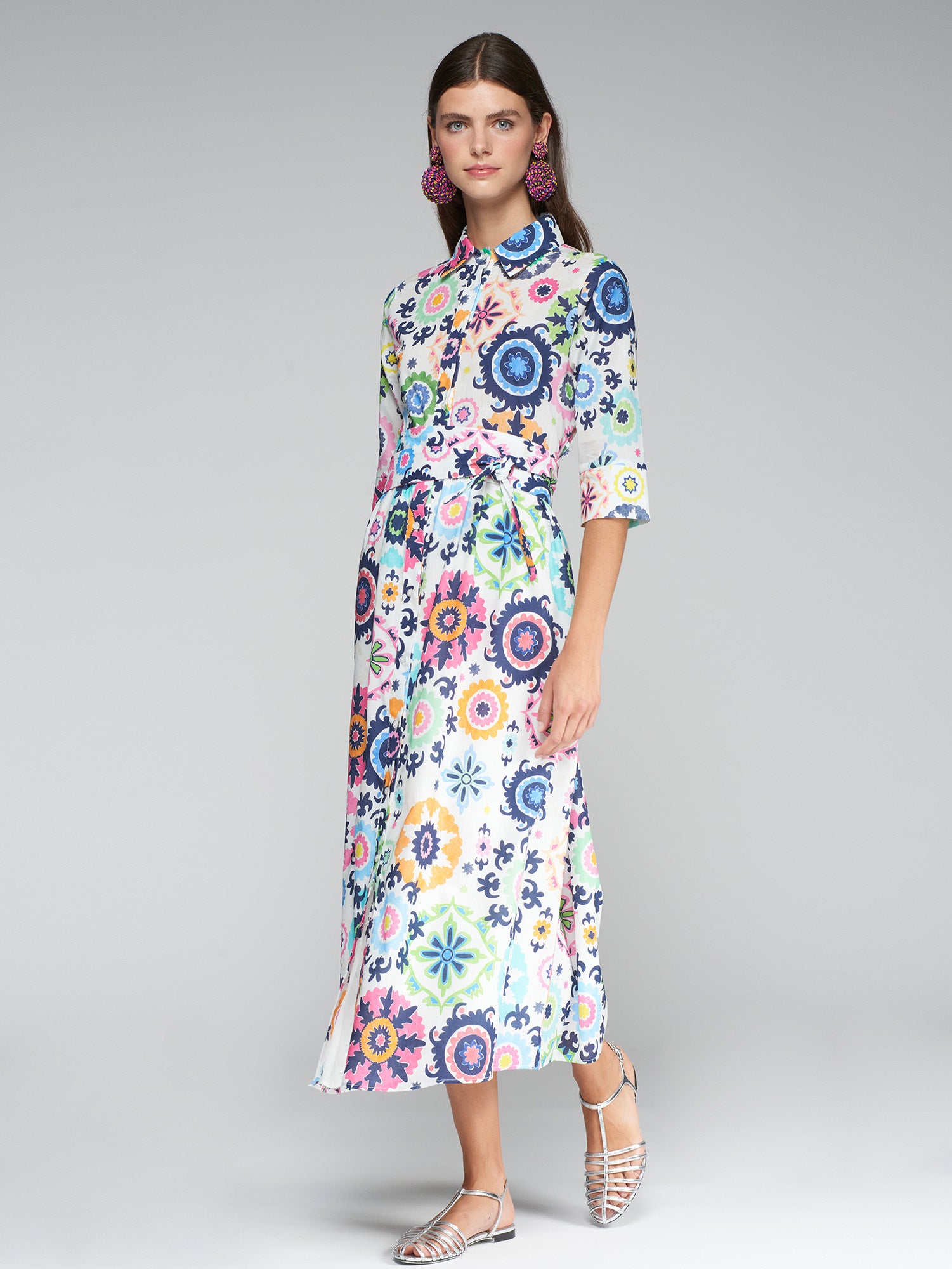 VESTIDO BRENDA SUZANI MULTICOLOR VOILE
