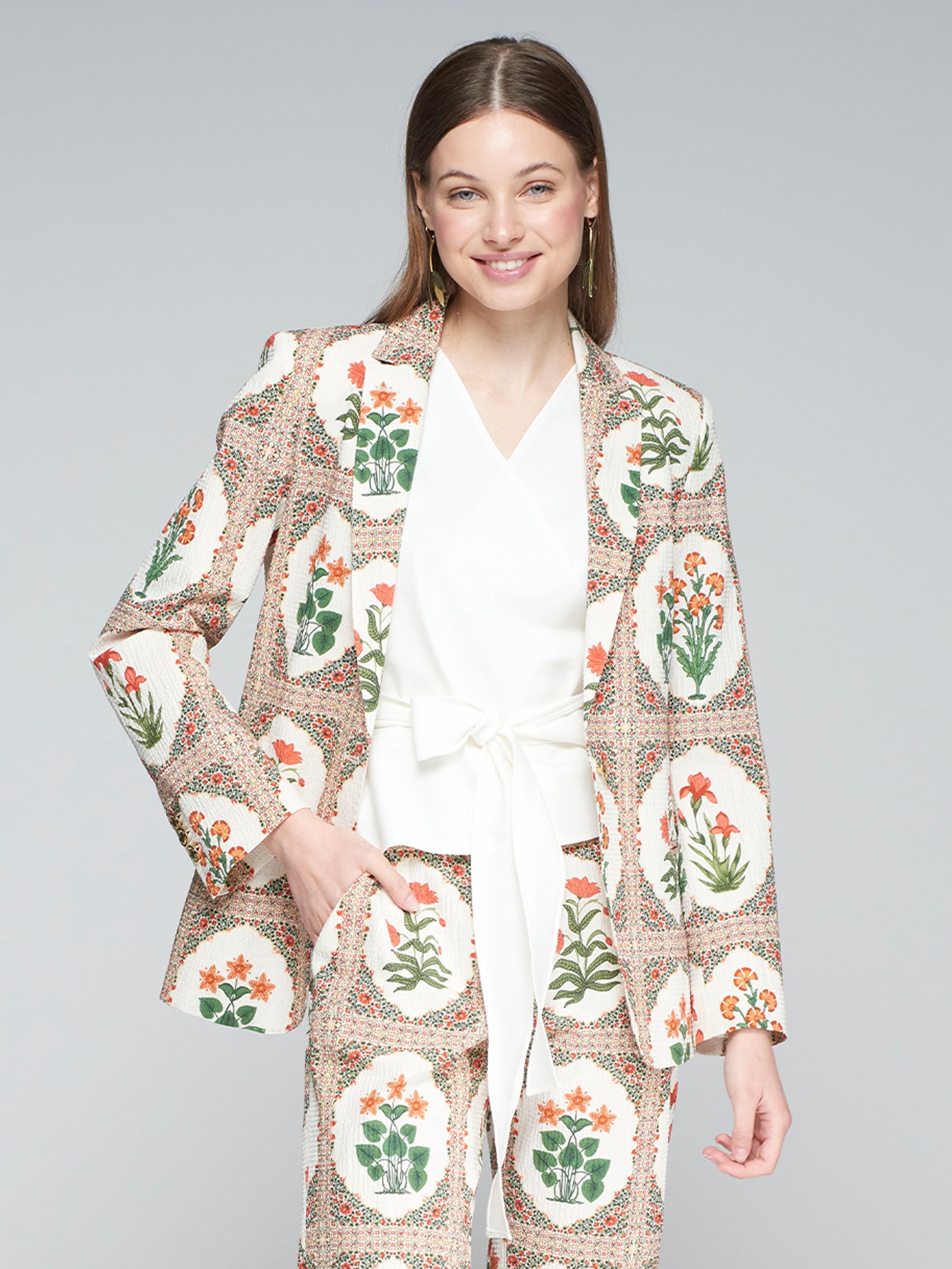 CHAQUETA HANNAH FLOR SEERSUCKER