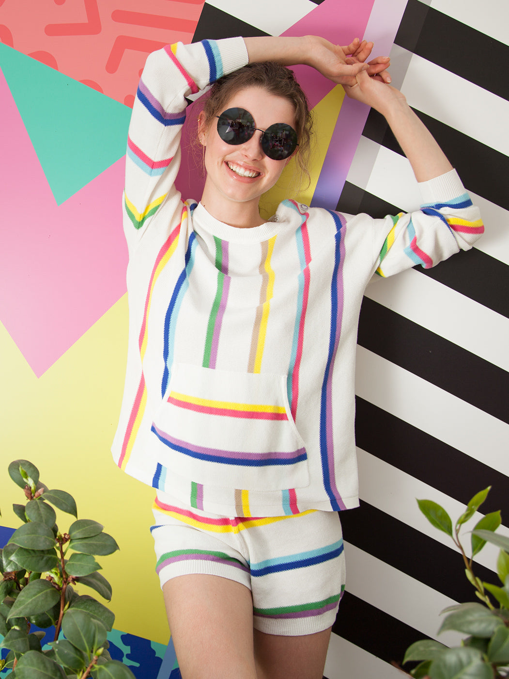 PUNTO AMBER SHORT MULTICOLOR STRIPES 