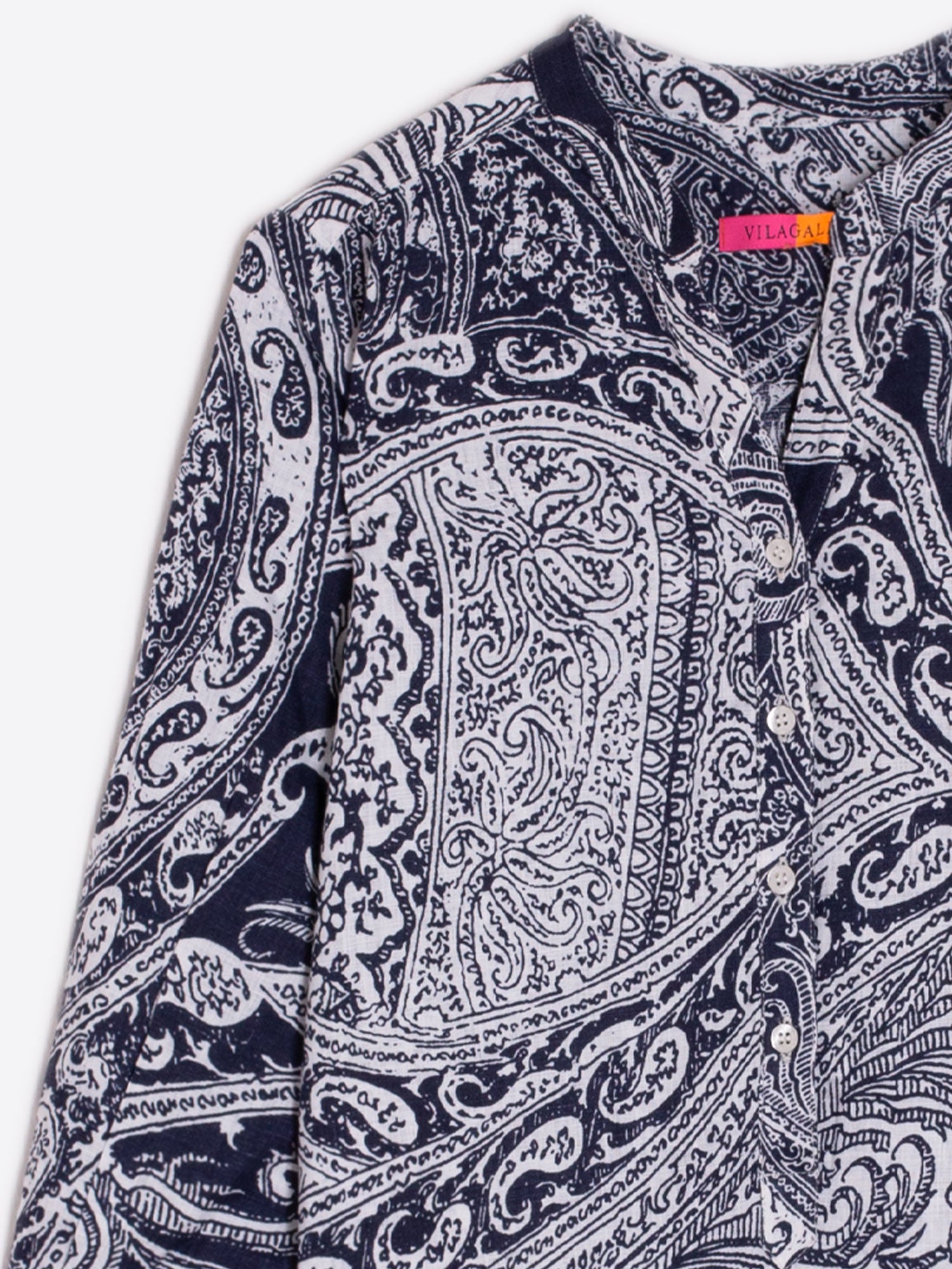 VESTIDO PAISLEY AZUL MARINO