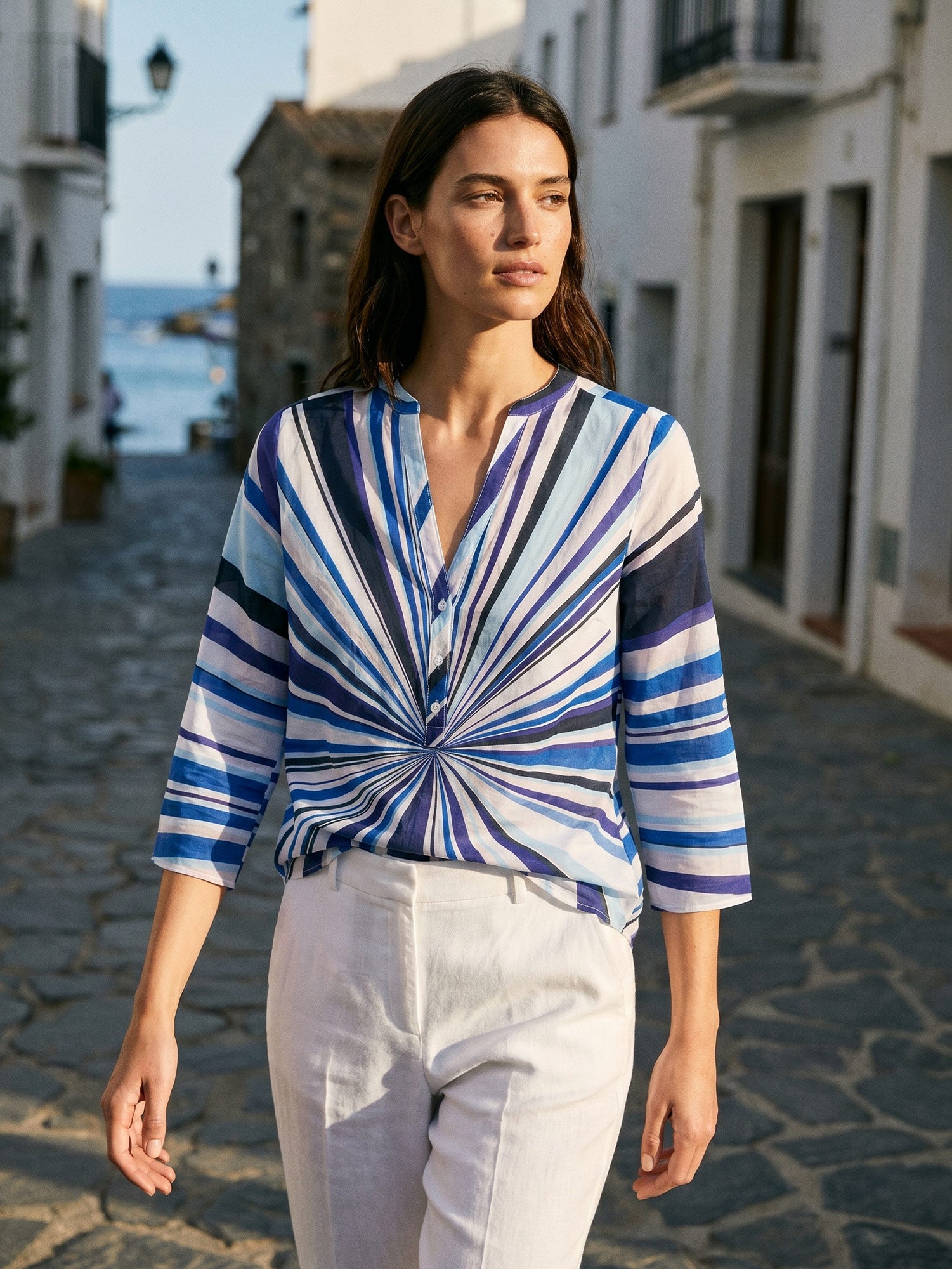 CAMISA FRANCINA AZ GEOMETRICO RAYOS