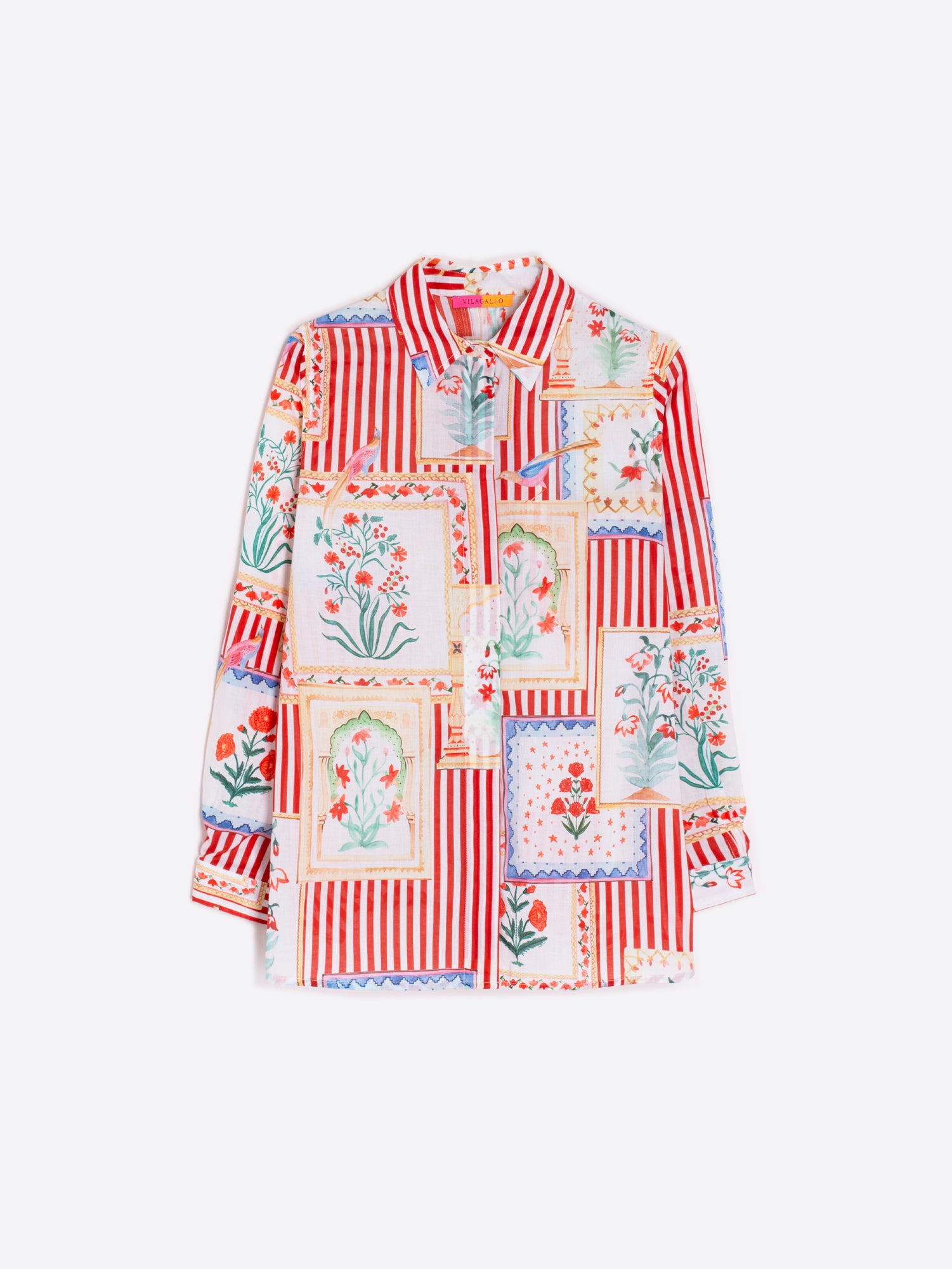 CAMISA GINGER PATCHWORK RAYAS PRINT