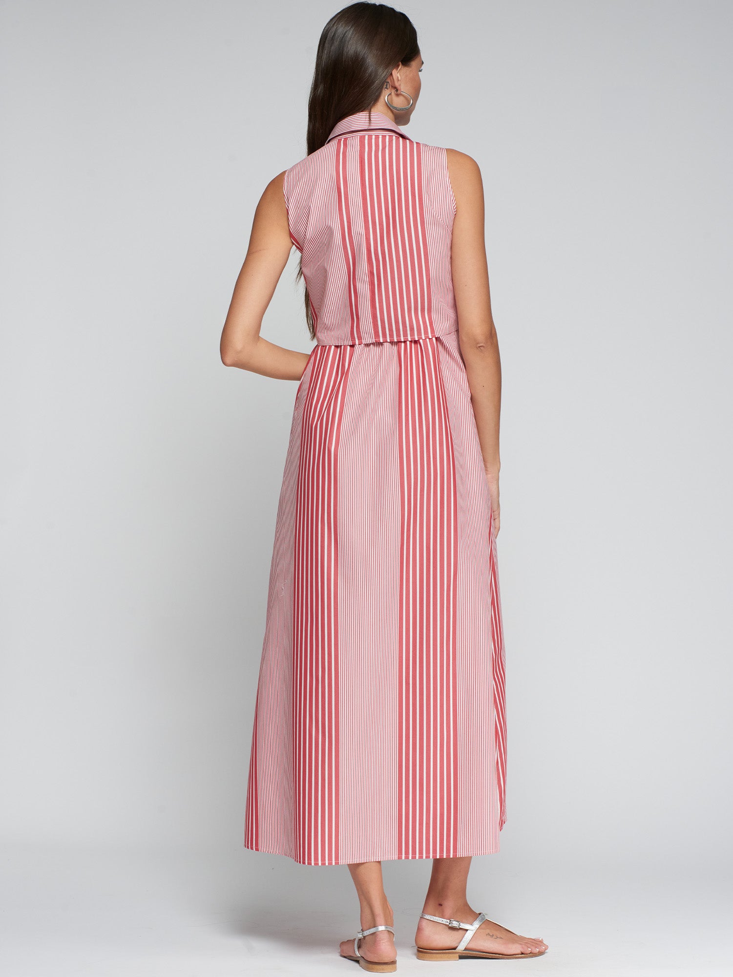 striped red and white dress RED STRIPED SHIRT DRESS
