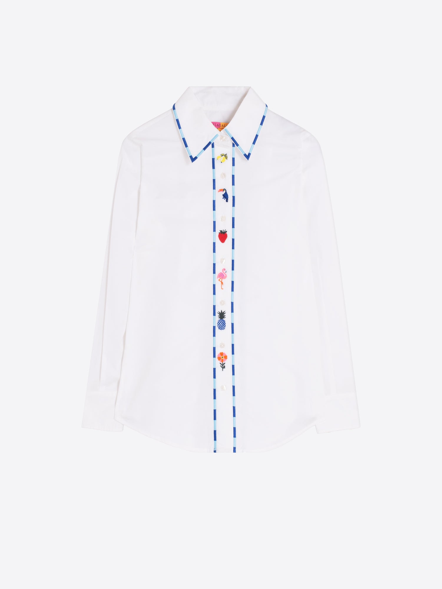 CAMISA BLANCA BORDADO RIBETES
