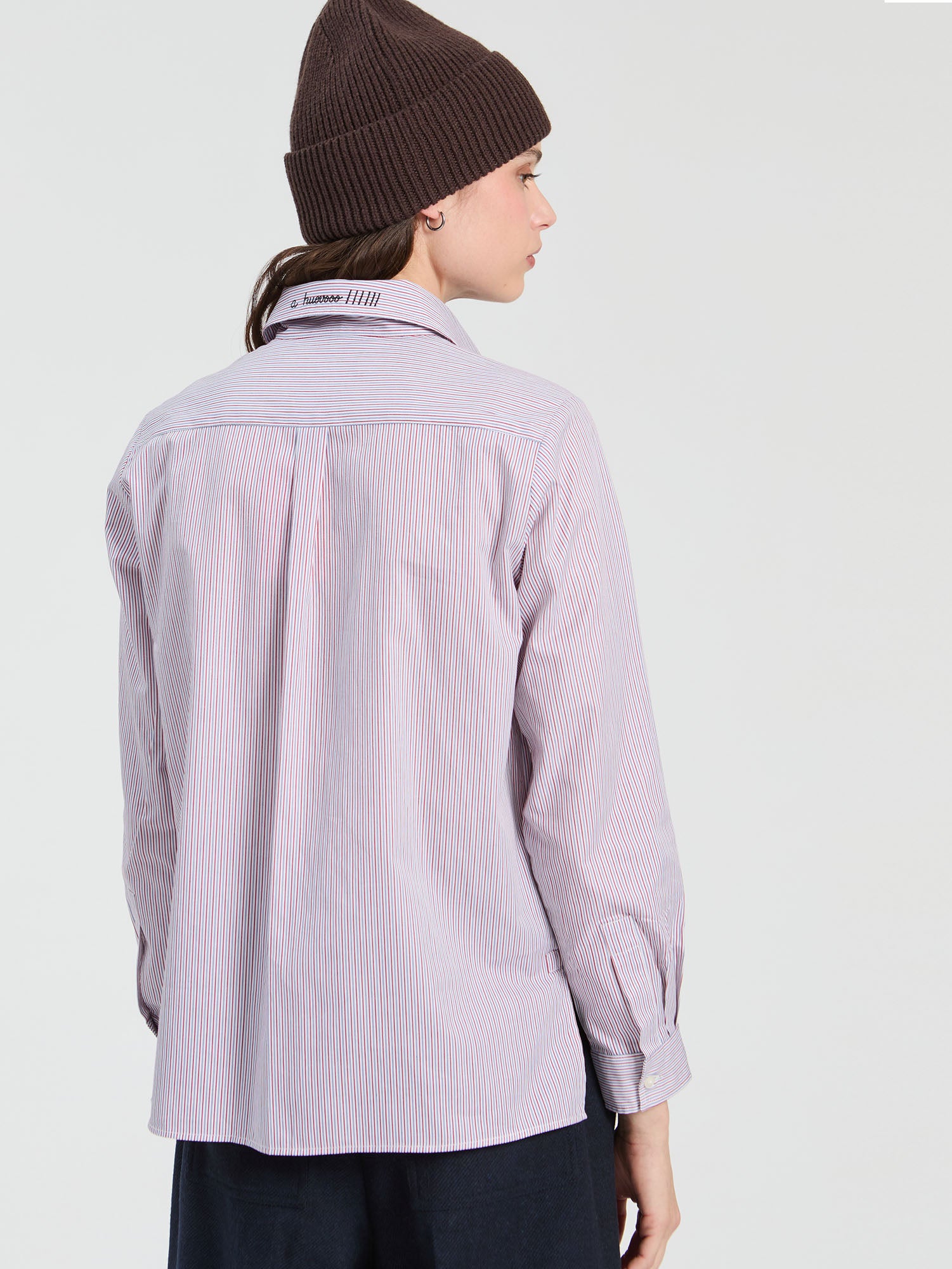 CAMISA DE RAYAS BICOLOR BORDADO ESQUI
