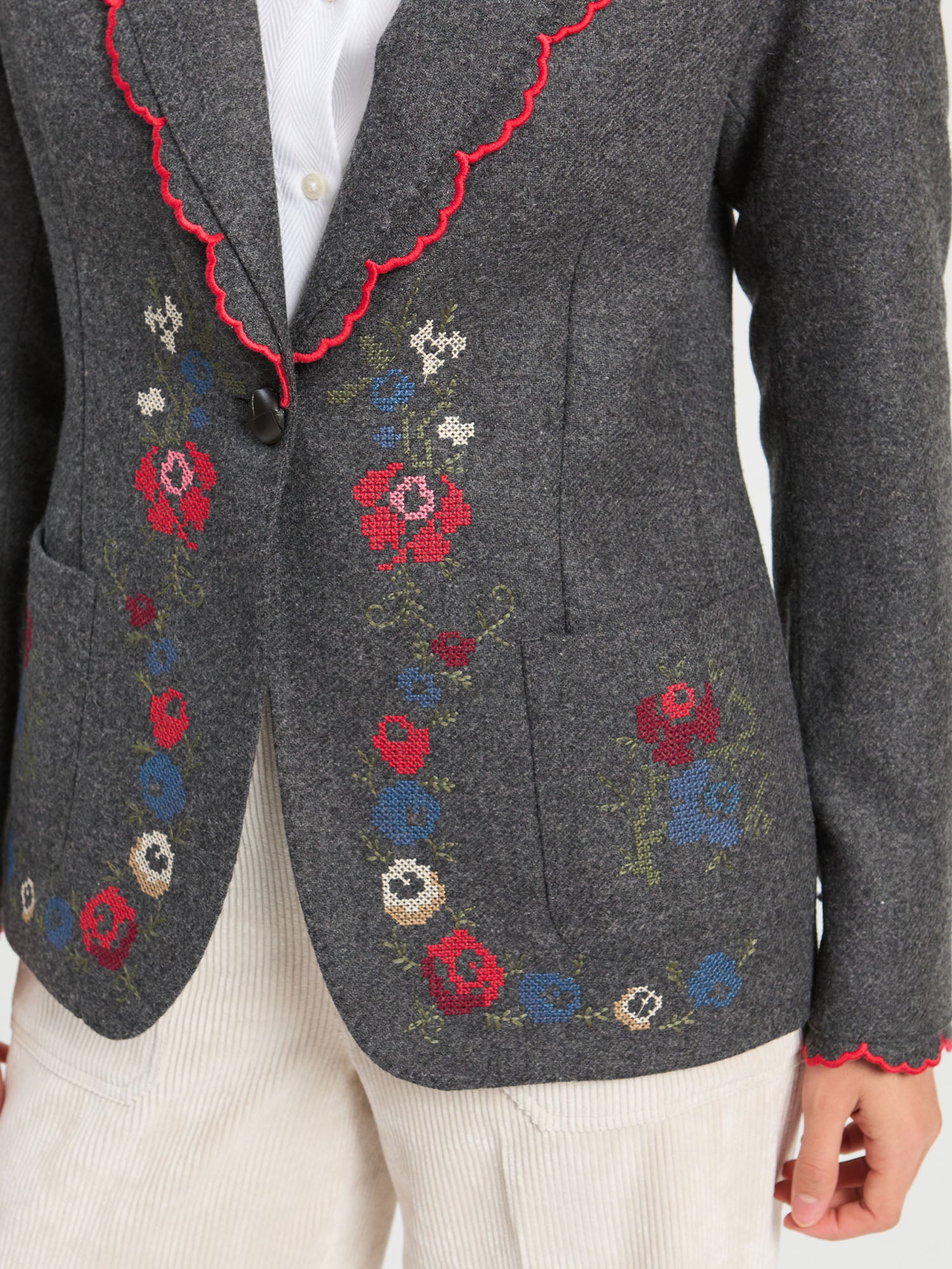 GRAY TWEED HEARTS JACKET