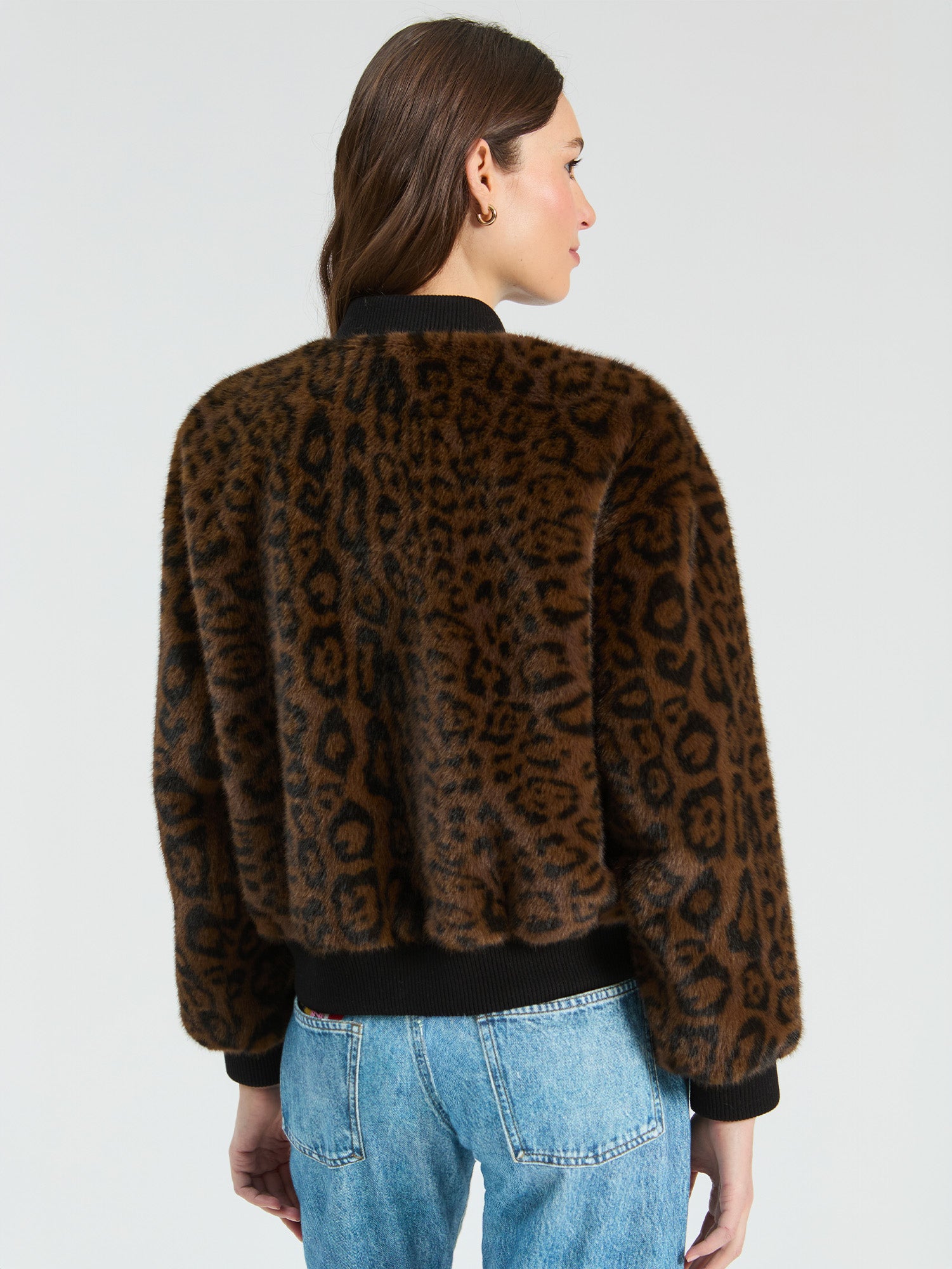 LEOPARD FUR BOMBER JACKET