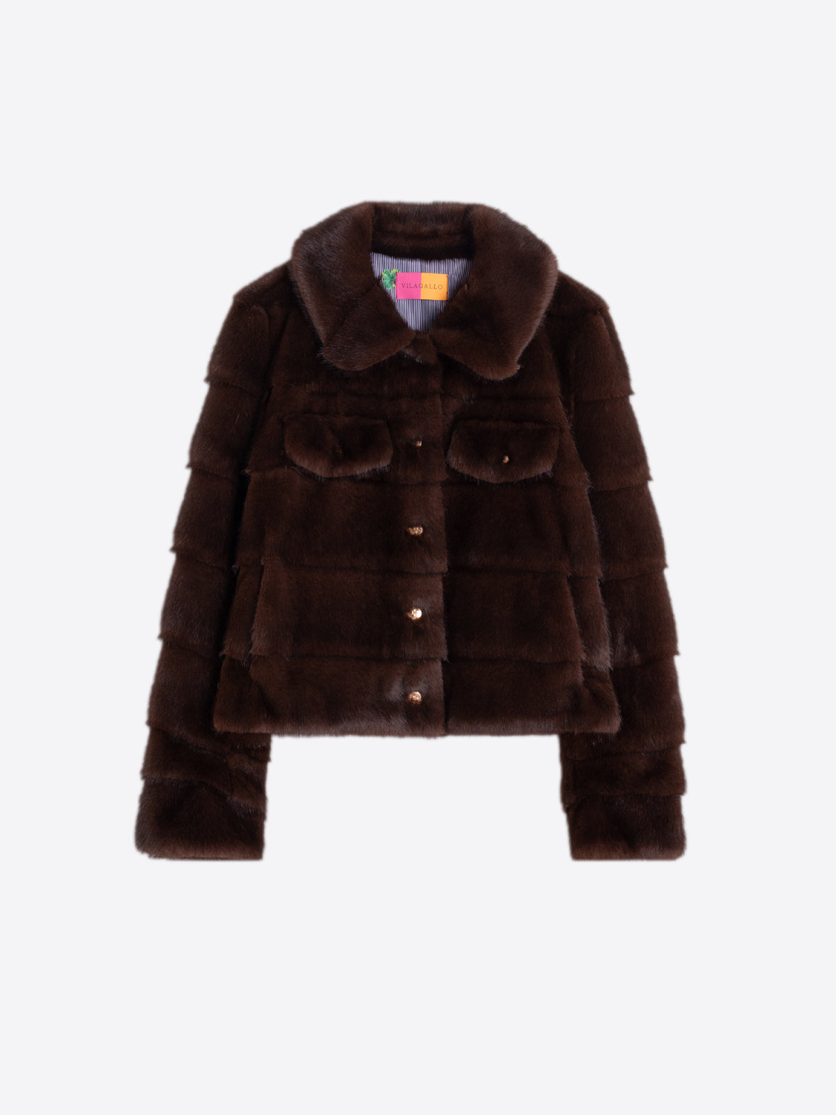 CHAQUETA PELO MARRON EFECTO VAQUERA