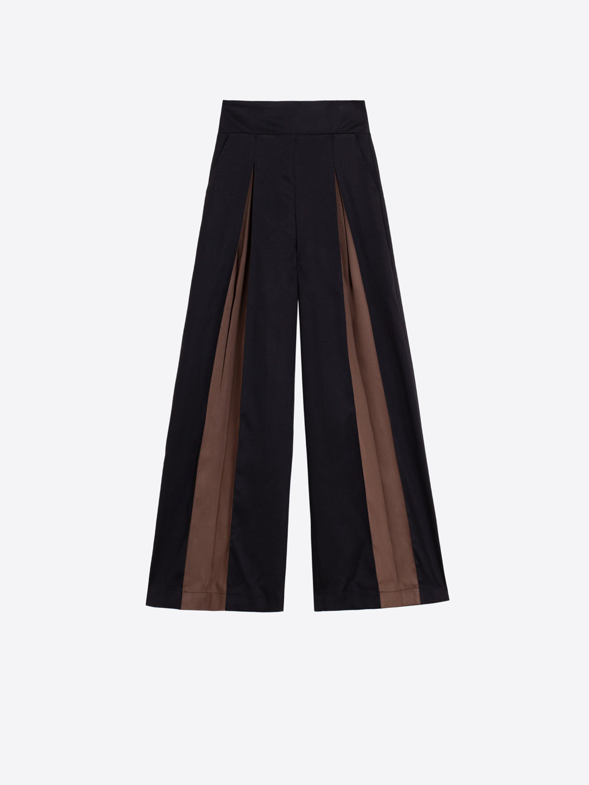 BLACK AND BROWN TWO-TONE TROUSERS