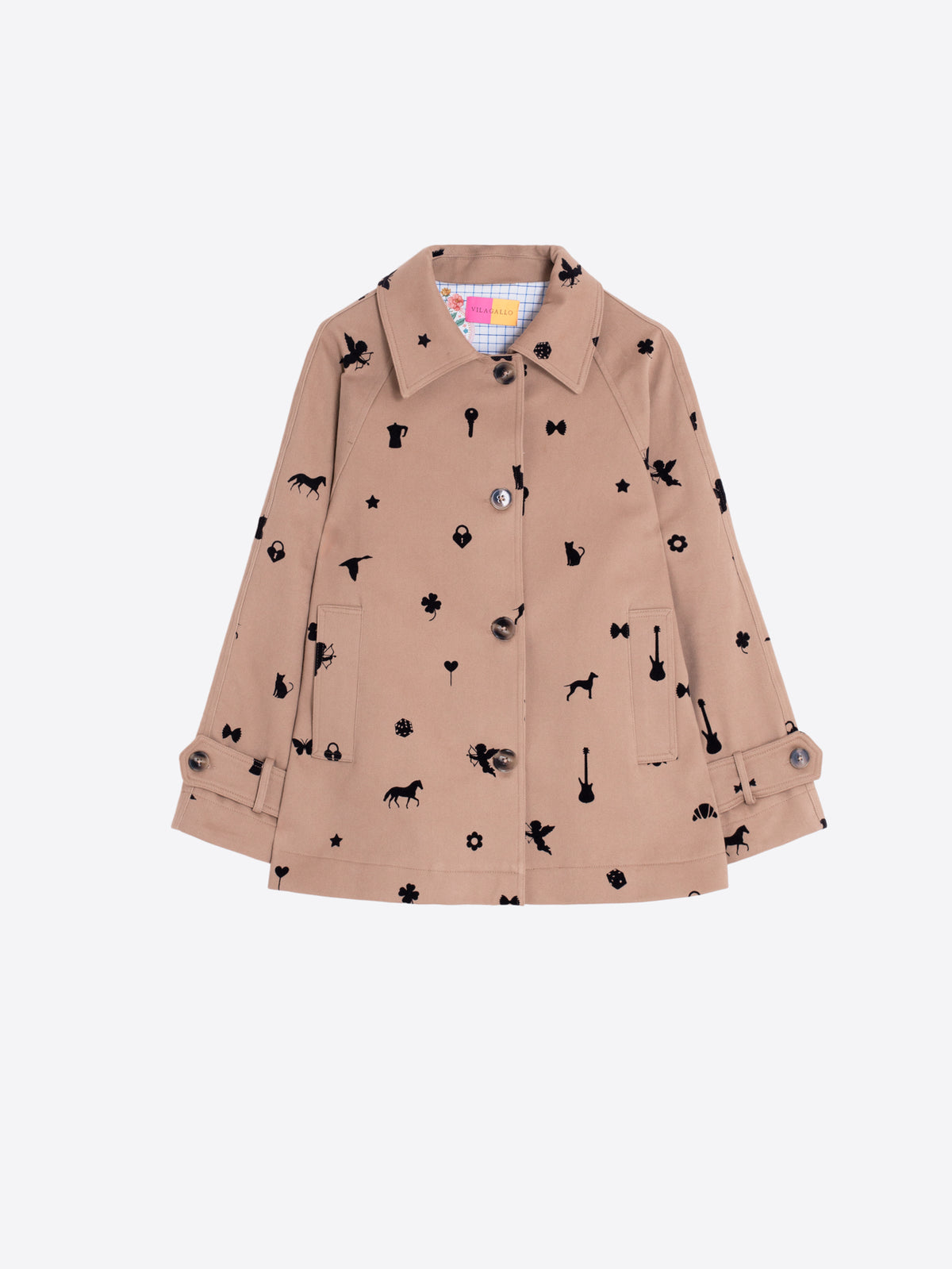 BEIGE JACKET BLACK FLOCKING