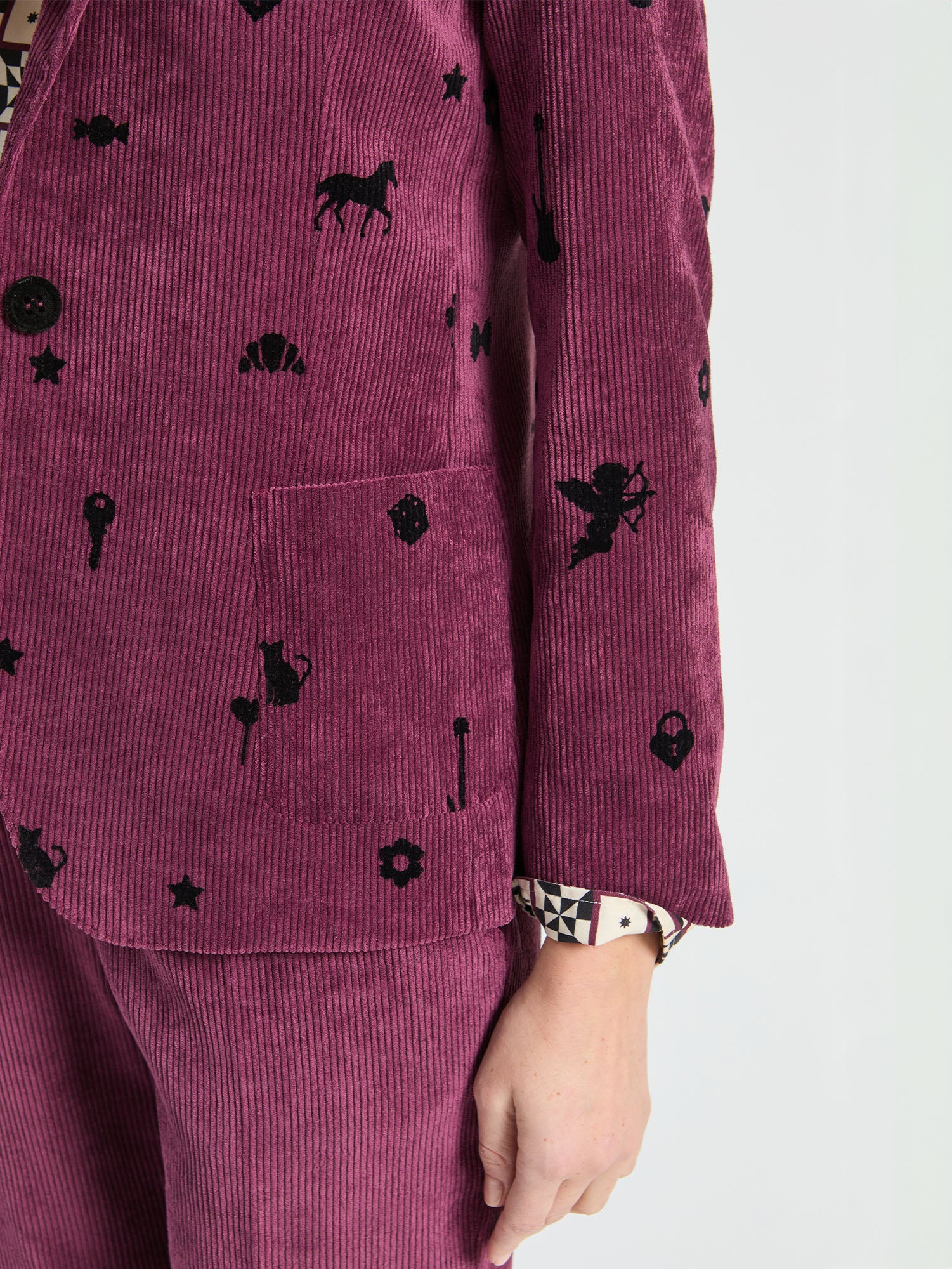 BURGUNDY CORDUROY JACKET