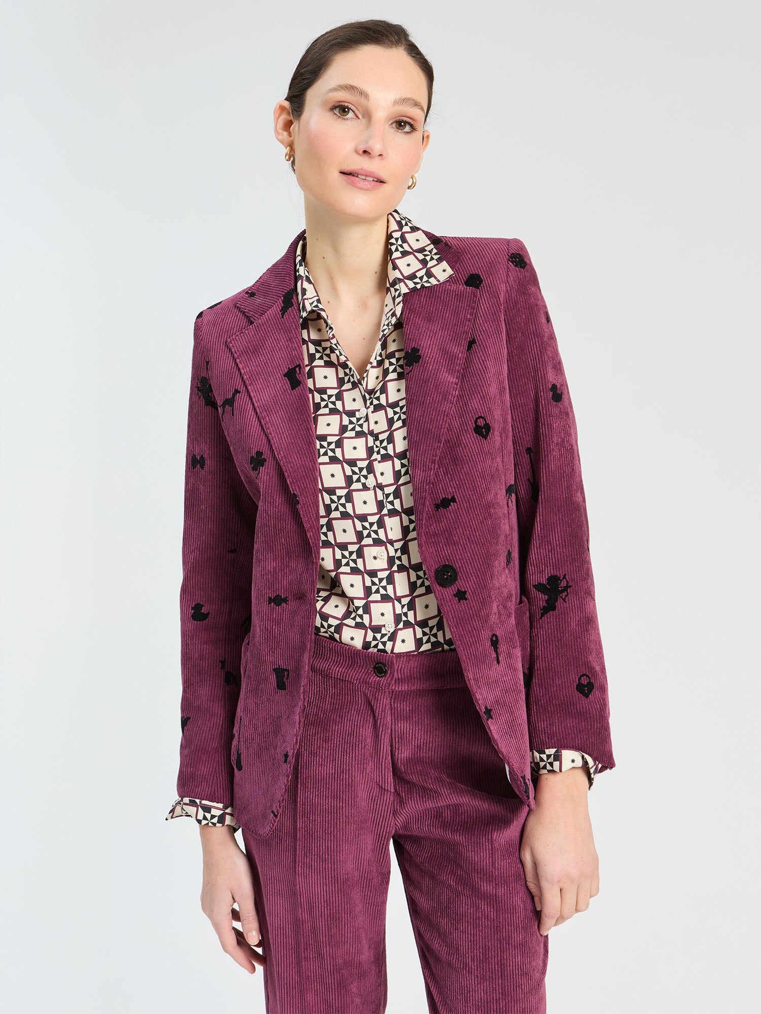 BURGUNDY CORDUROY JACKET