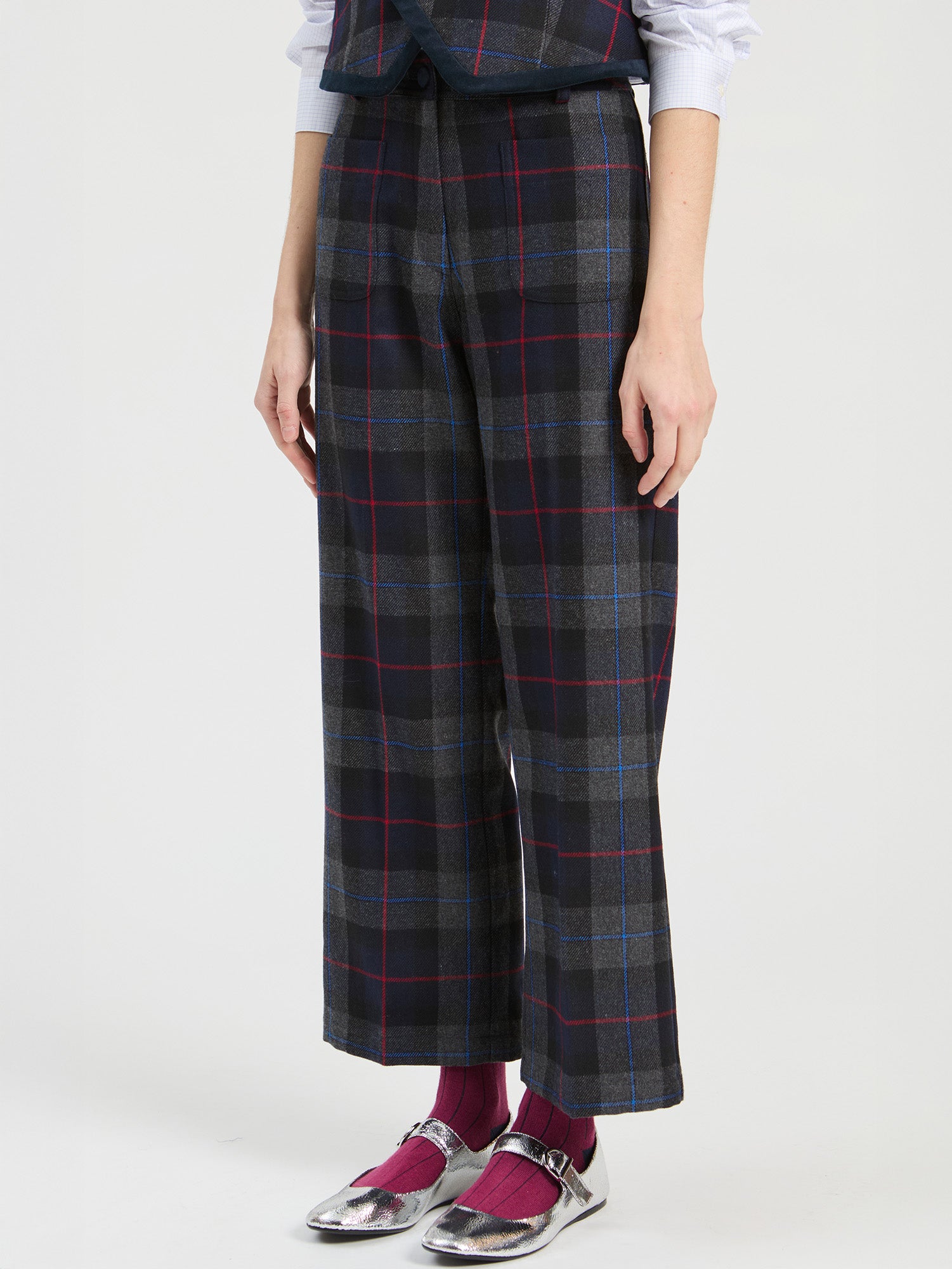 PANTALÓN CUADROS ESCOCES GRIS