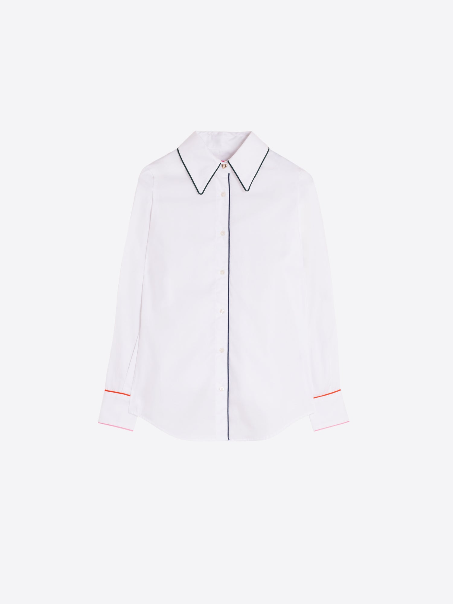 WHITE SHIRT CONTRAST PIPING