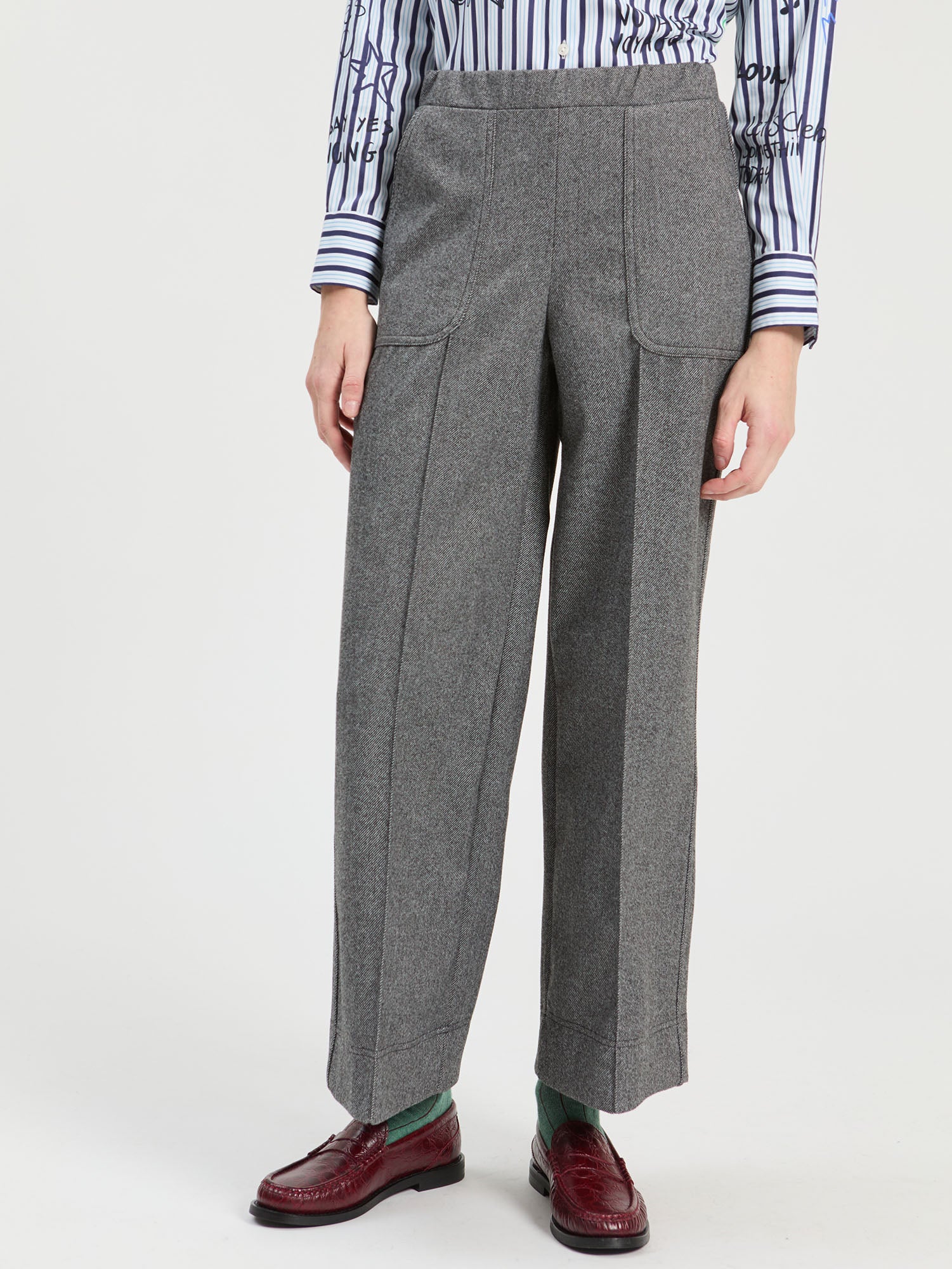 MELANGE GREY TROUSERS