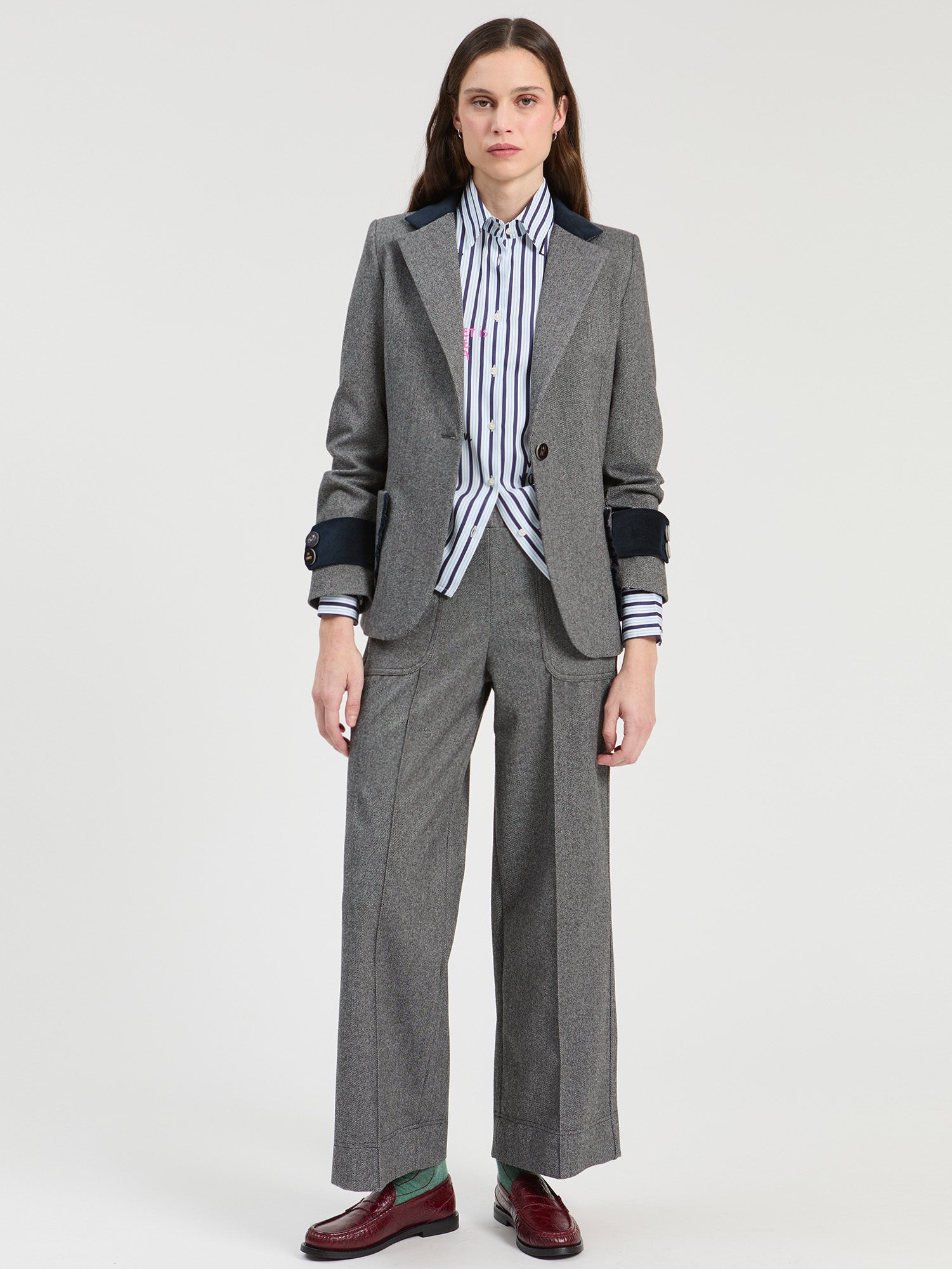 MELANGE GREY TROUSERS