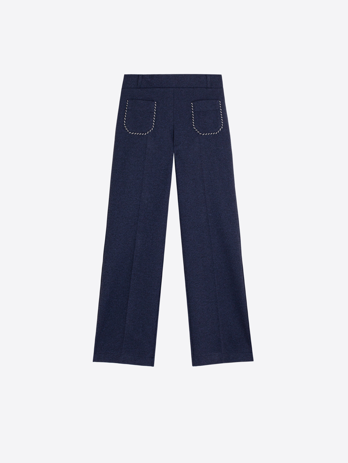 NAVY PONTE ROMA DENIM TROUSERS