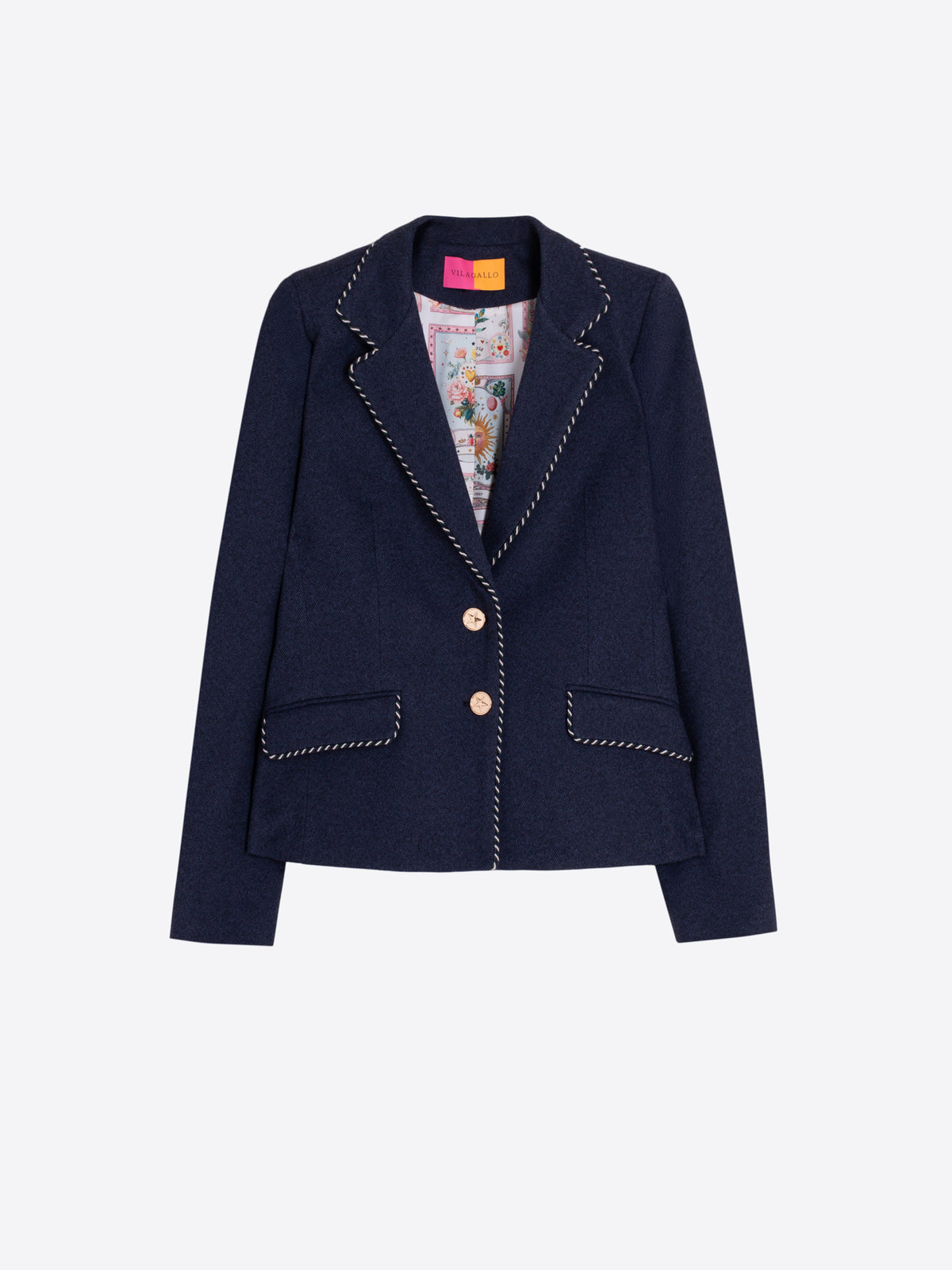 NAVY ROMA DENIM KNIT JACKET