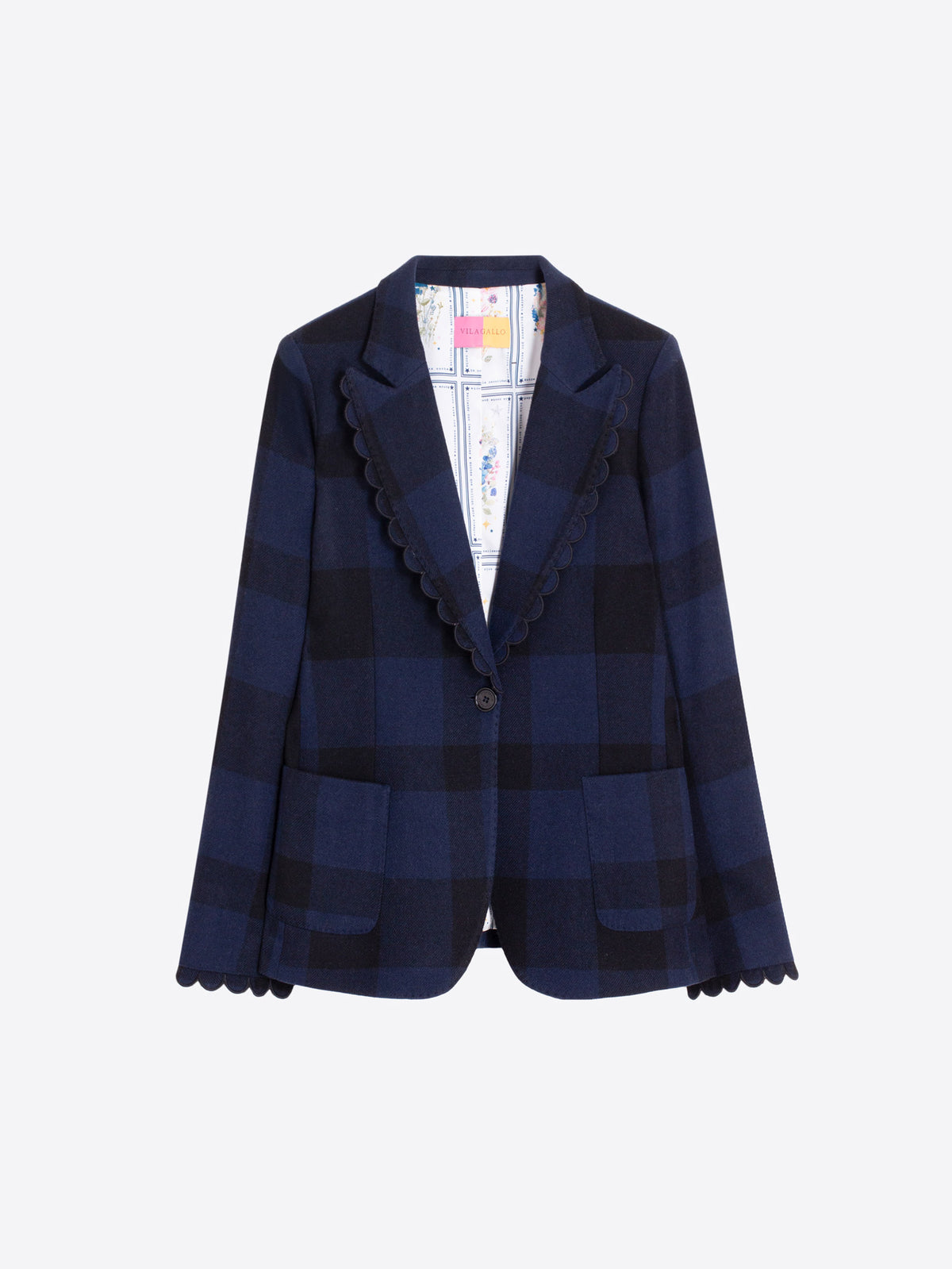 NAVY BLACK GINGHAM JACKET