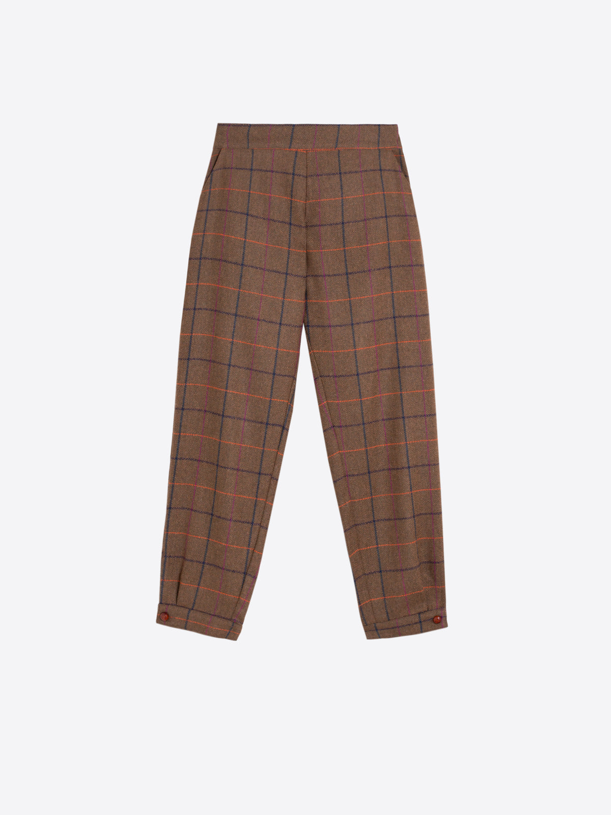 PANTALÓN BOMBACHO CUADROS MARRÓN