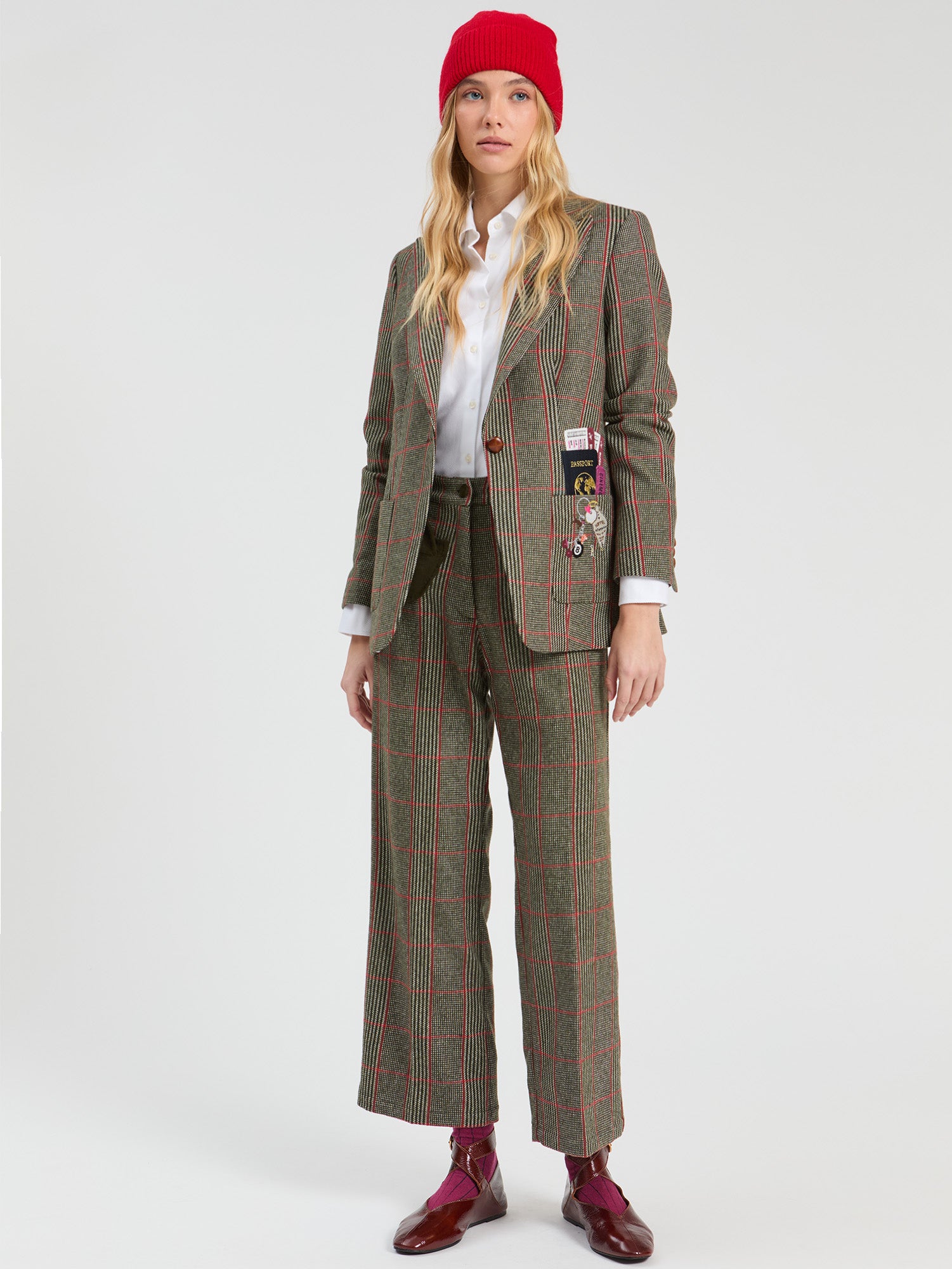 GREEN WELSH PLAID TROUSERS