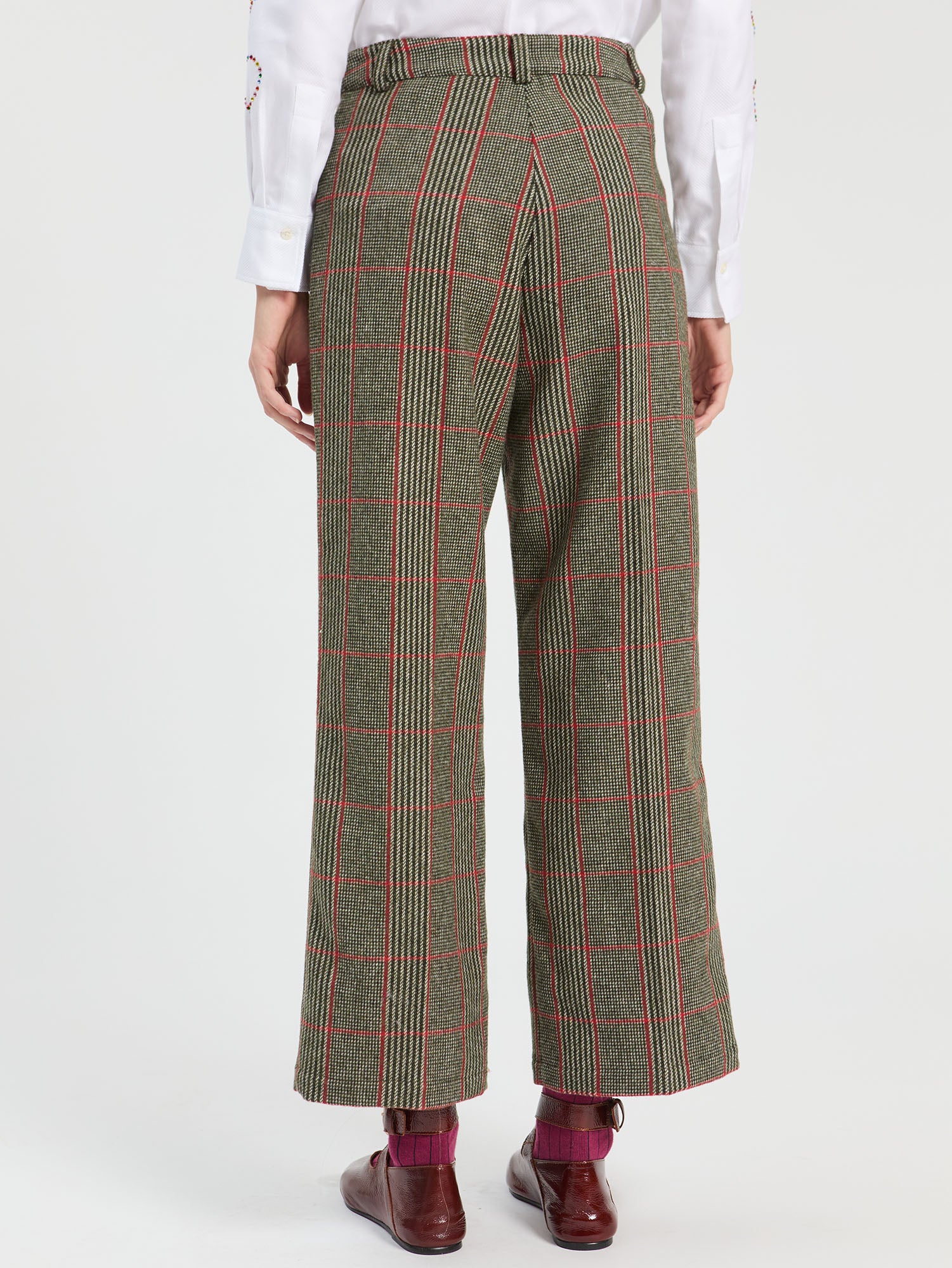 GREEN WELSH PLAID TROUSERS