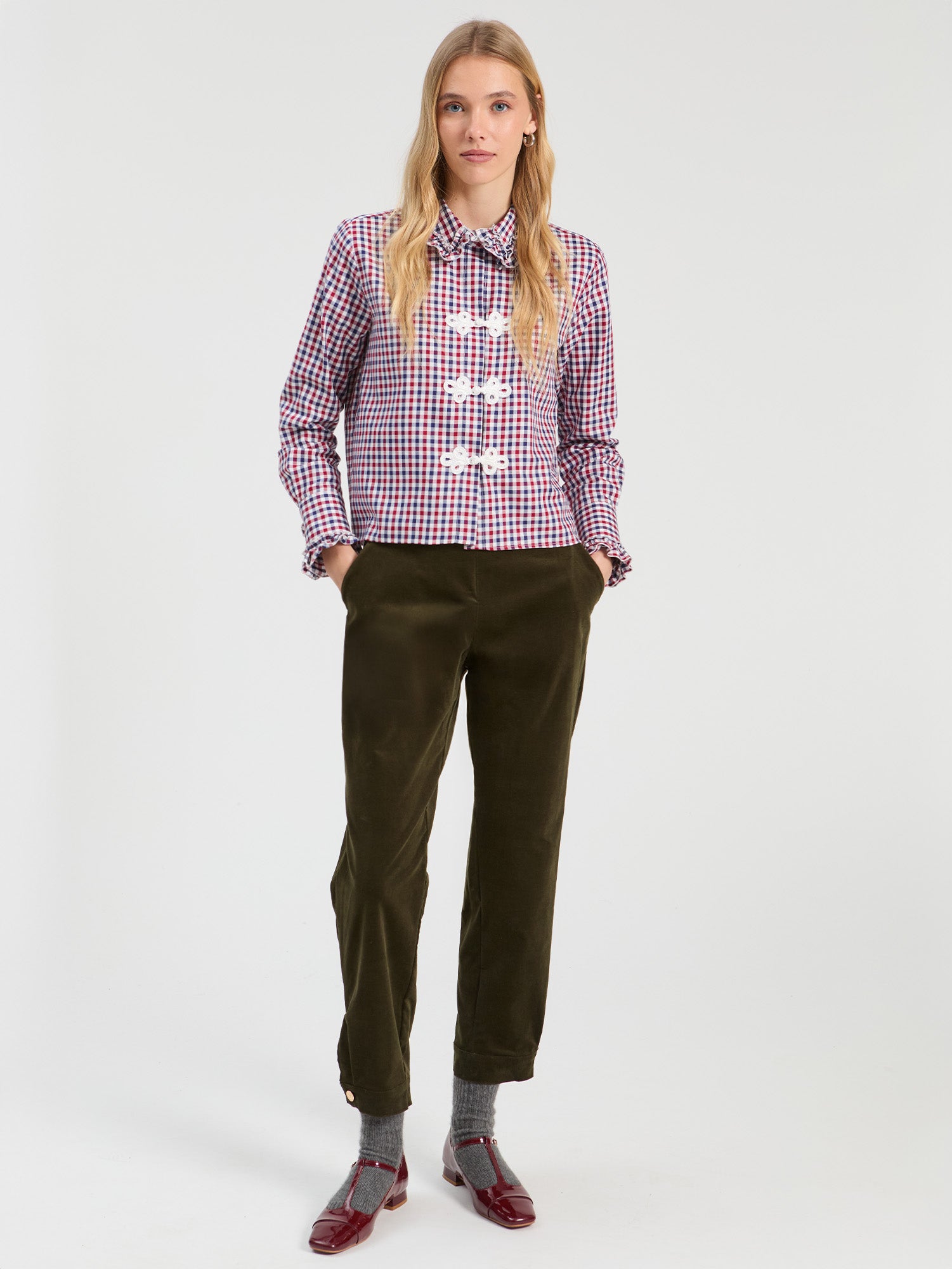 HUNTER GREEN VELVET HAREM PANTS