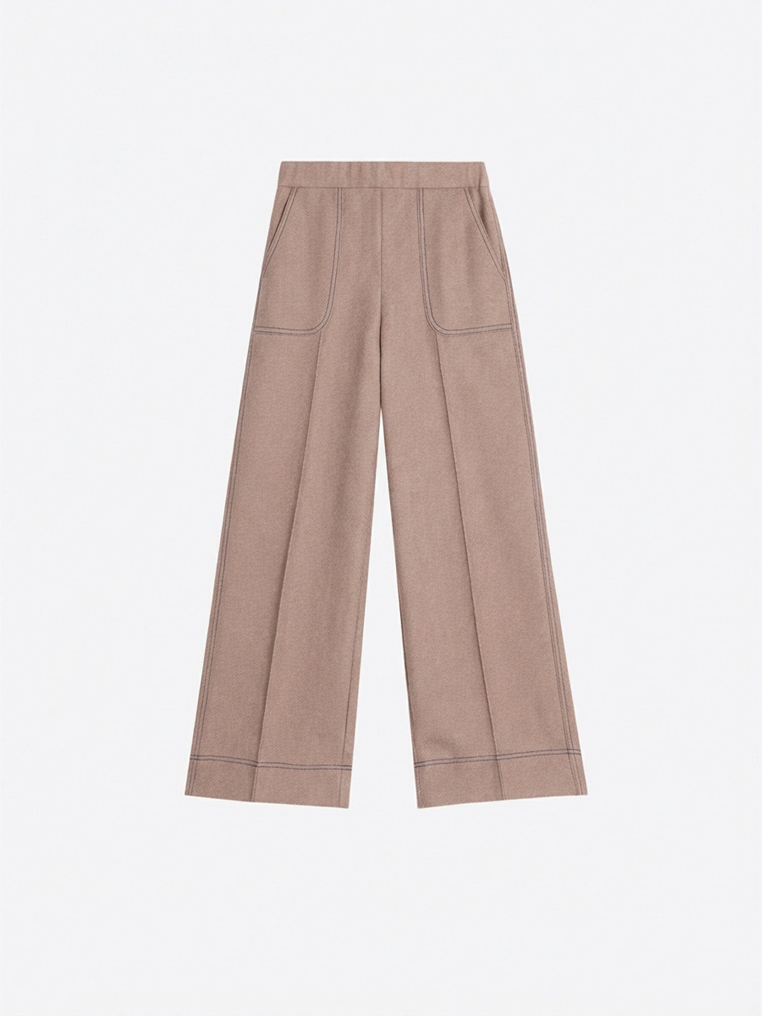 HERRINGBONE BEIGE TROUSERS