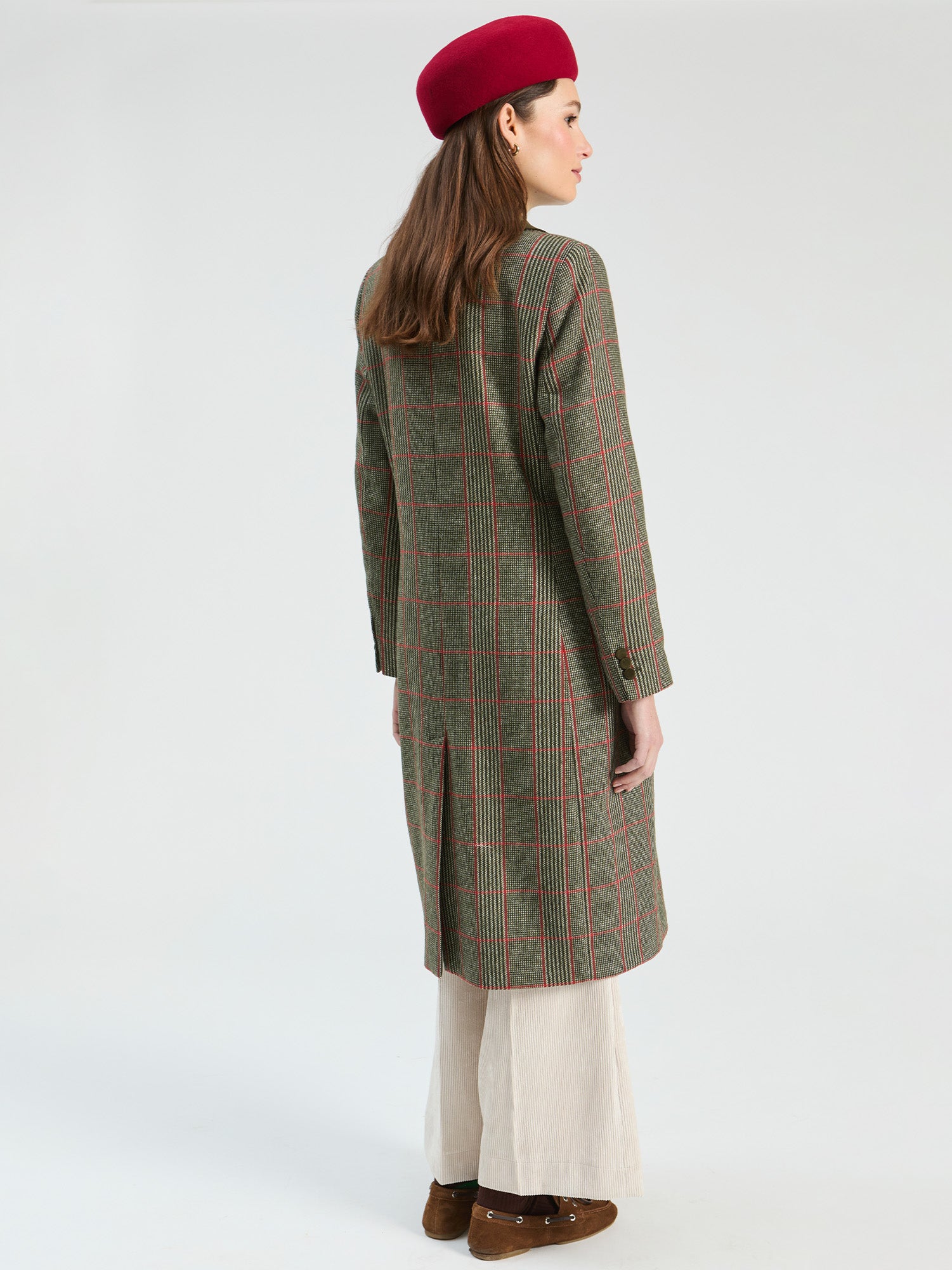 GREEN PRINCE OF WALES CHECK COAT