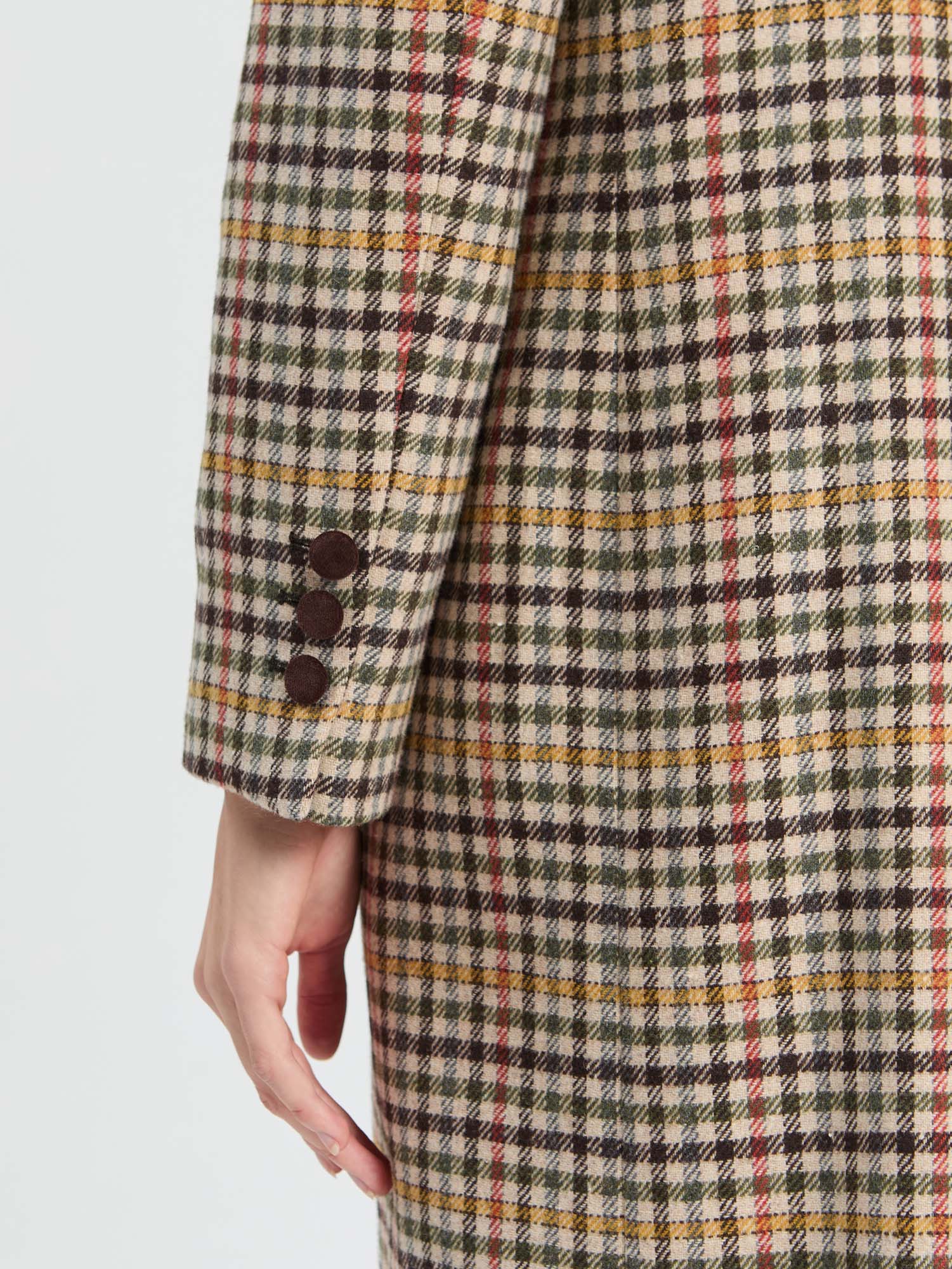 YELLOW HOUNDSTOOTH COAT