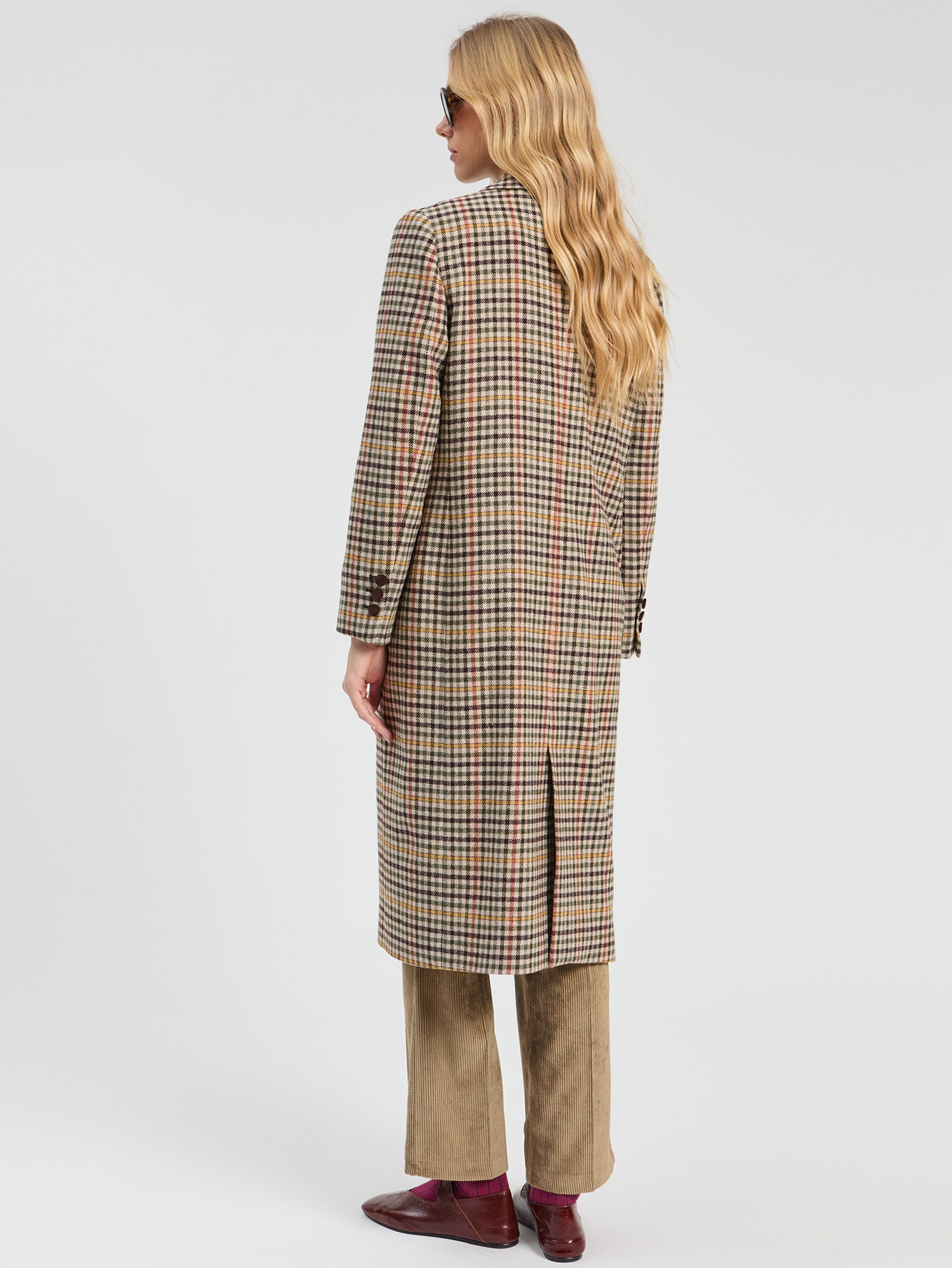 YELLOW HOUNDSTOOTH COAT