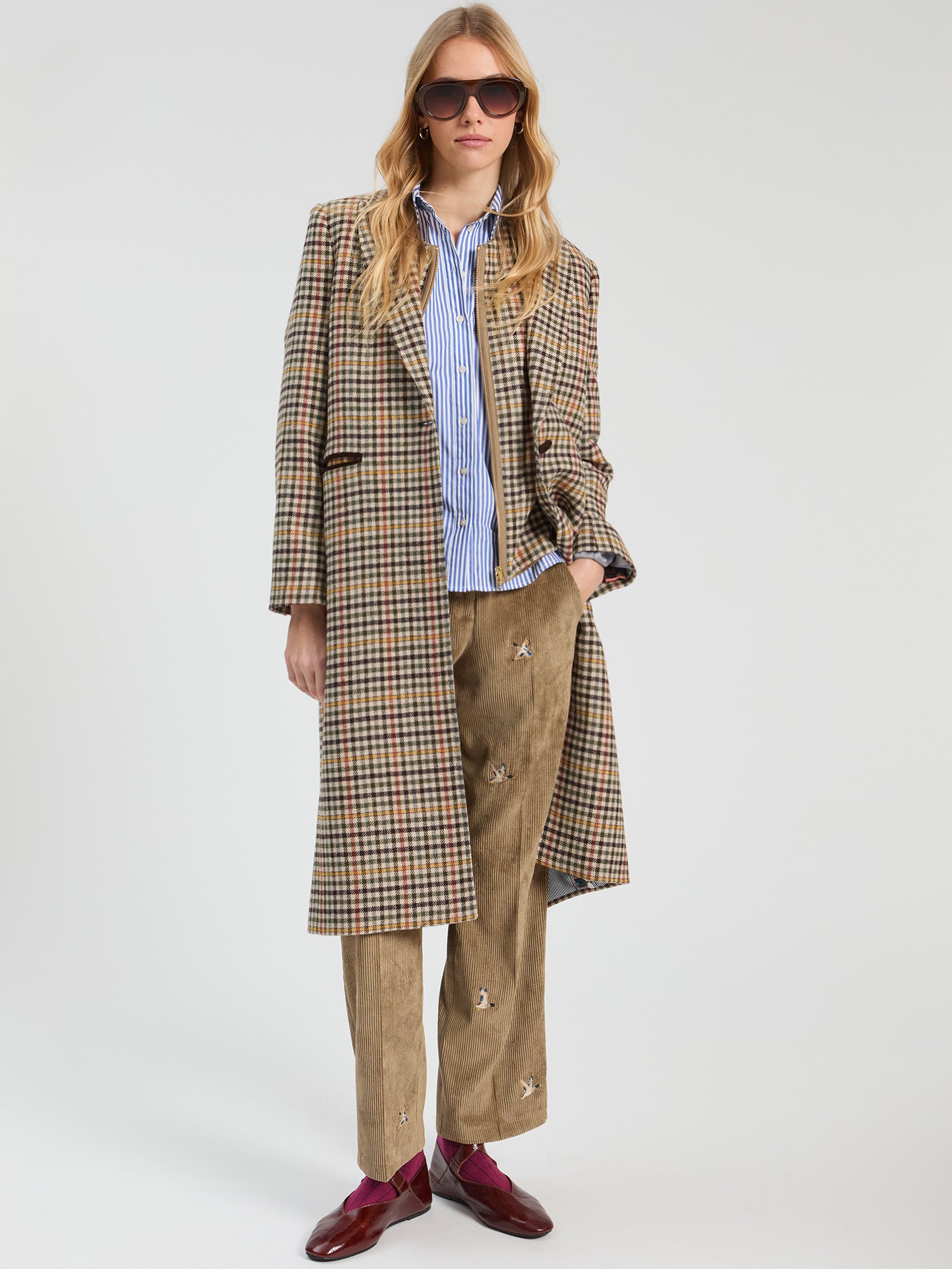 YELLOW HOUNDSTOOTH COAT