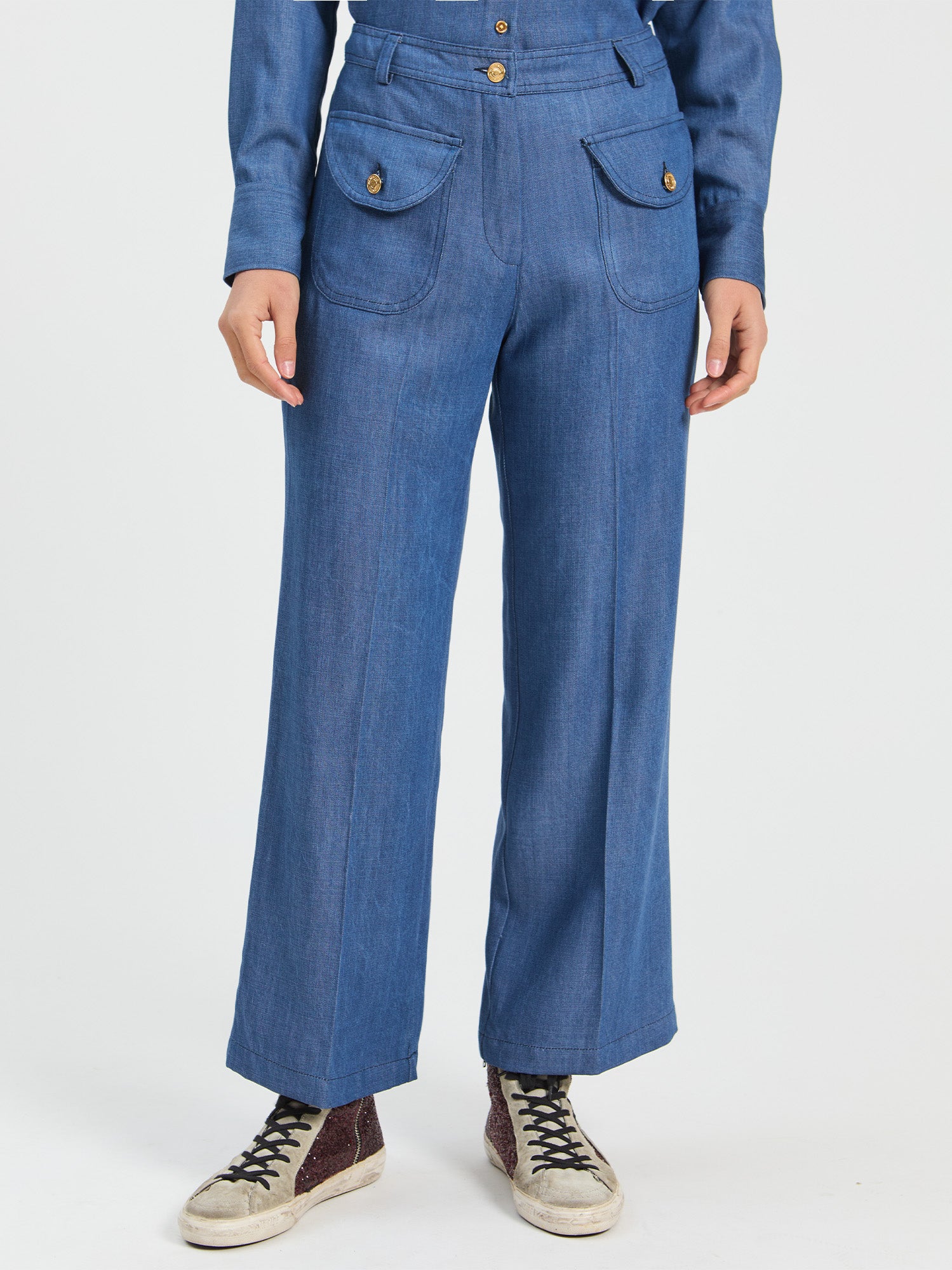 LIGHT BLUE DENIM TROUSERS