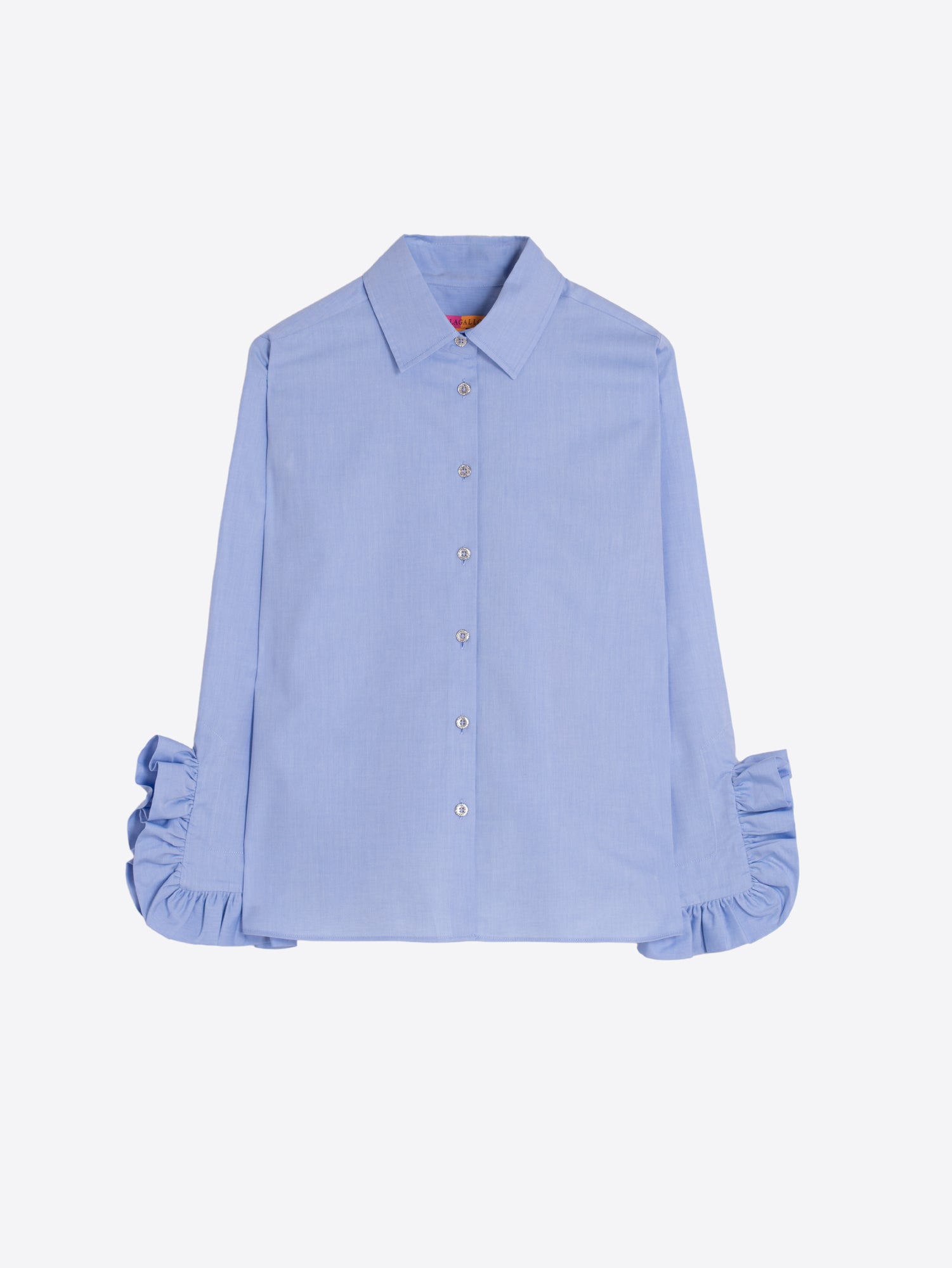 CAMISA AZUL VOLANTES LATERALES