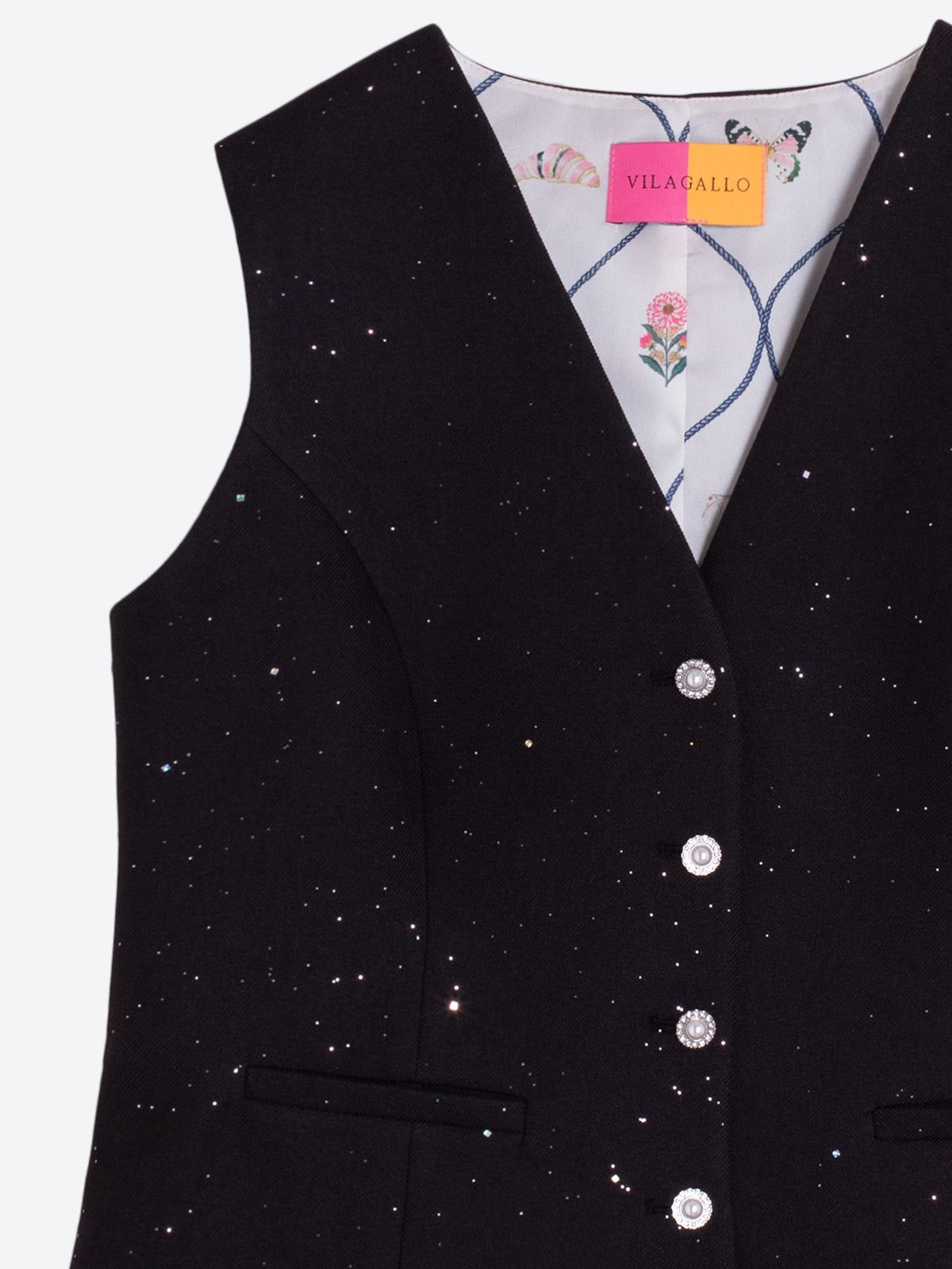 BLACK SEQUIN VEST