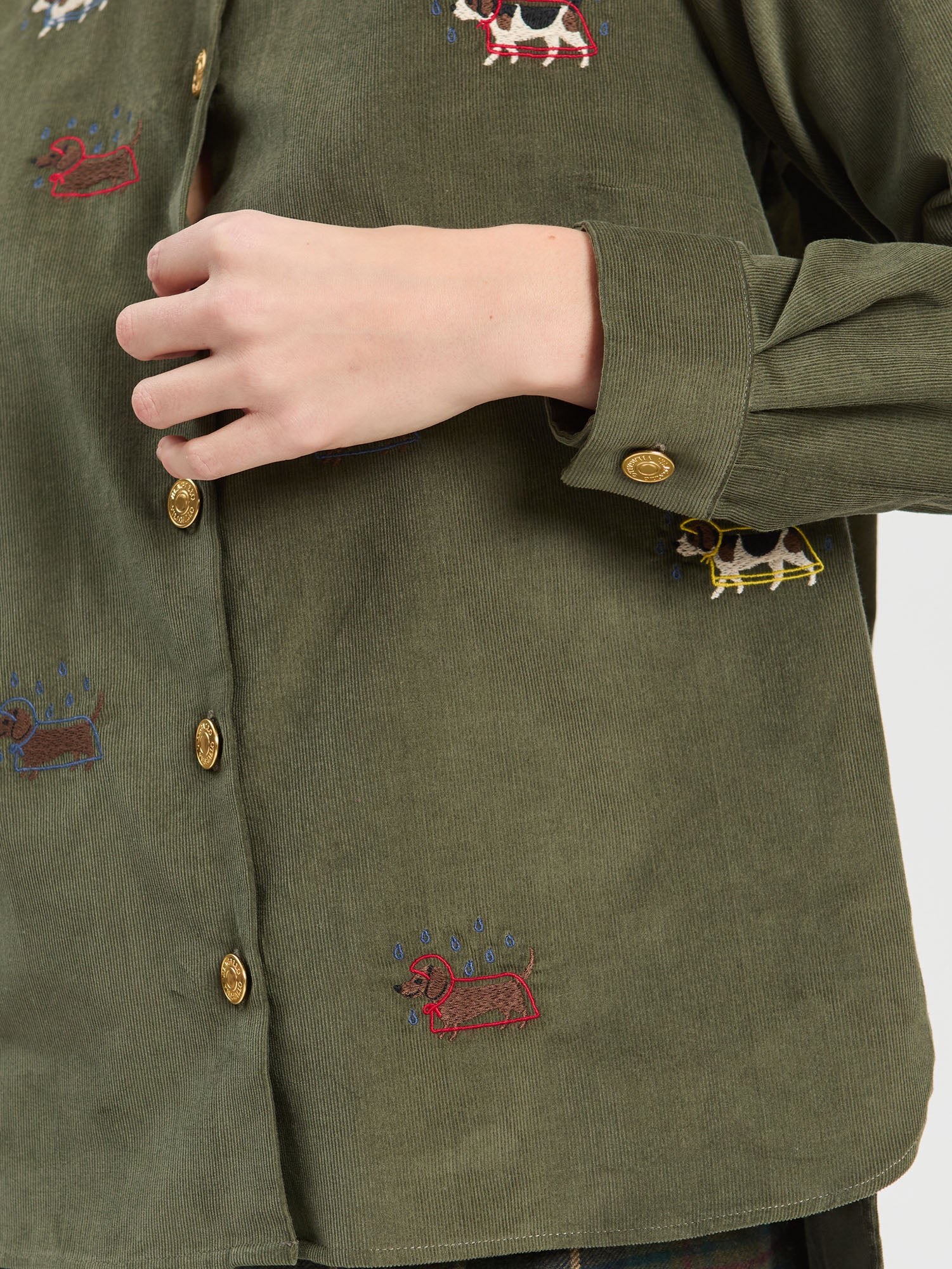 FINE CORDUROY GREEN SHIRT